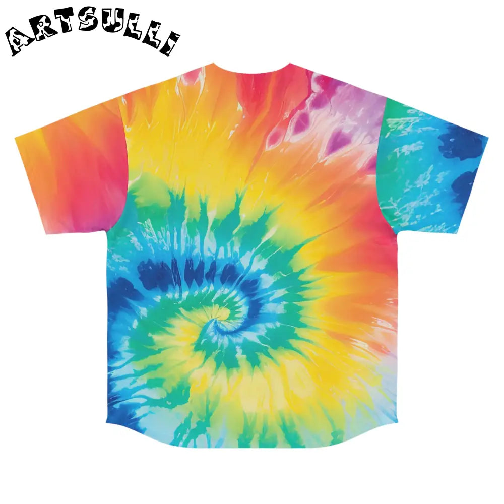 Vibrant Rainbow Tie Dye Baseball Tee, Artsulli - Art is Long, Life is Short, All Over Prints, , , , , , , 