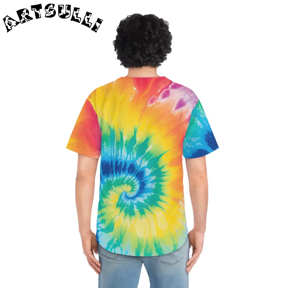 Vibrant Rainbow Tie Dye Baseball Tee, Artsulli - Art is Long, Life is Short, All Over Prints, , , , , , , 