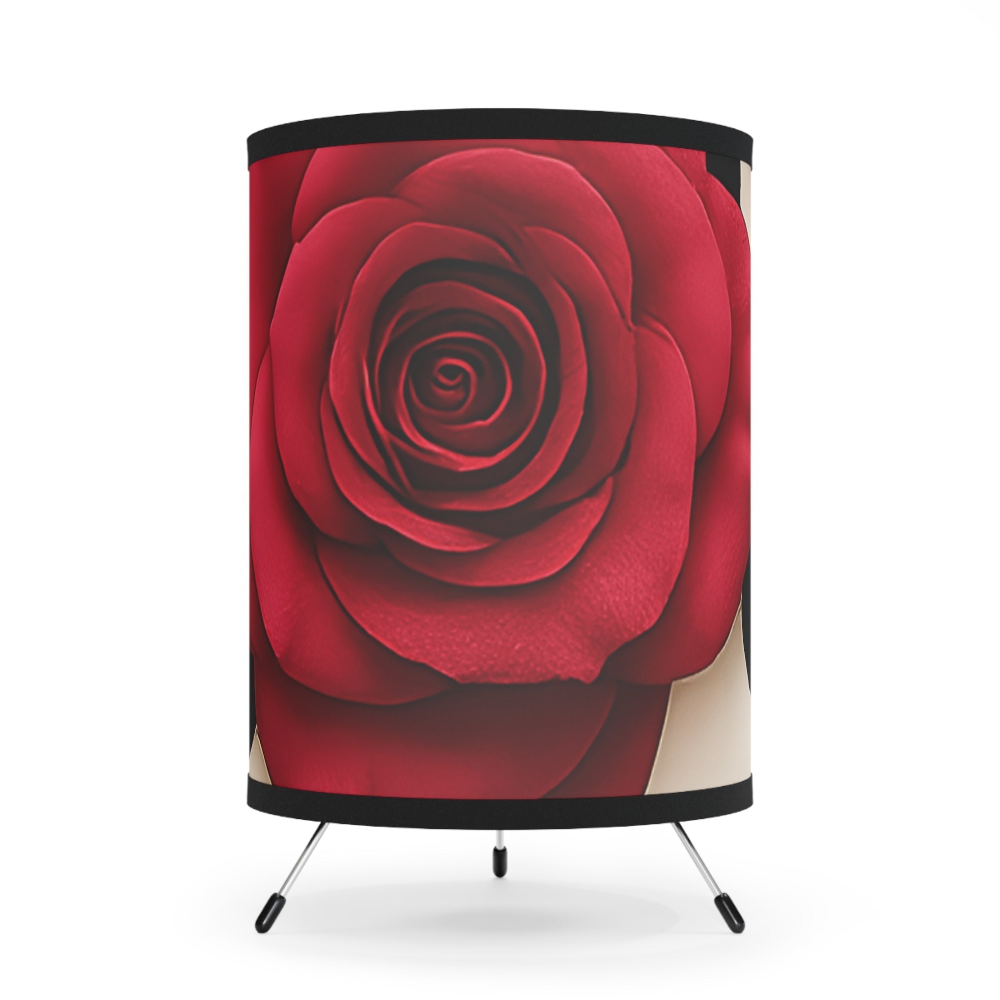 Vibrant Red Rose Tripod Lamp, Artsulli - Art is Long, Life is Short, Home Decor, Size, One size, Color, Black, , , 78872387656803152158