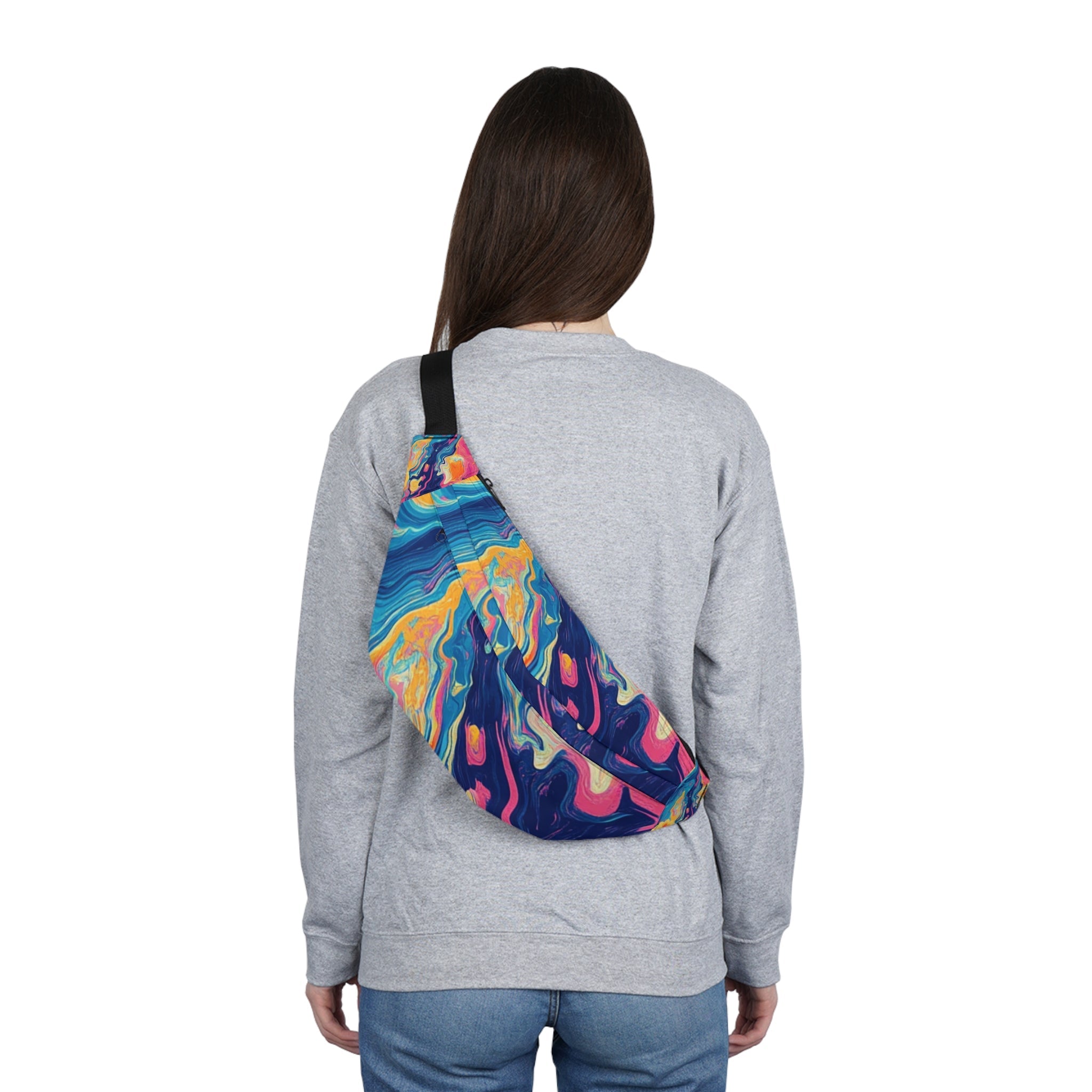 Vibrant Swirl Fanny Pack, Artsulli - Art is Long, Life is Short, Bags, , , , , , , 