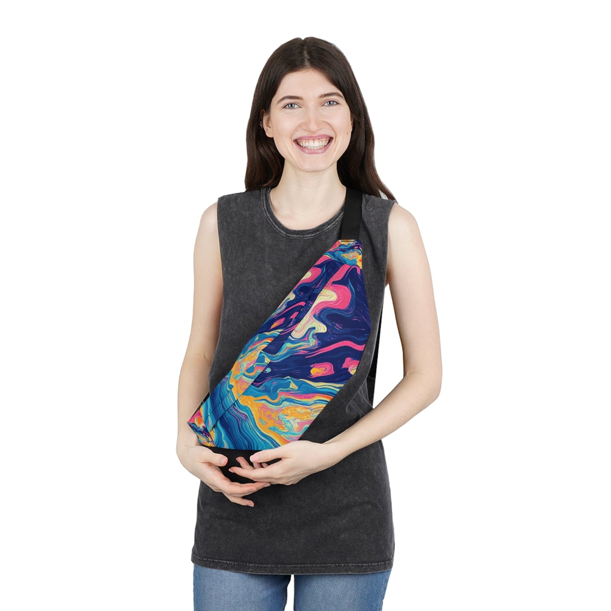 Vibrant Swirl Fanny Pack, Artsulli - Art is Long, Life is Short, Bags, , , , , , , 
