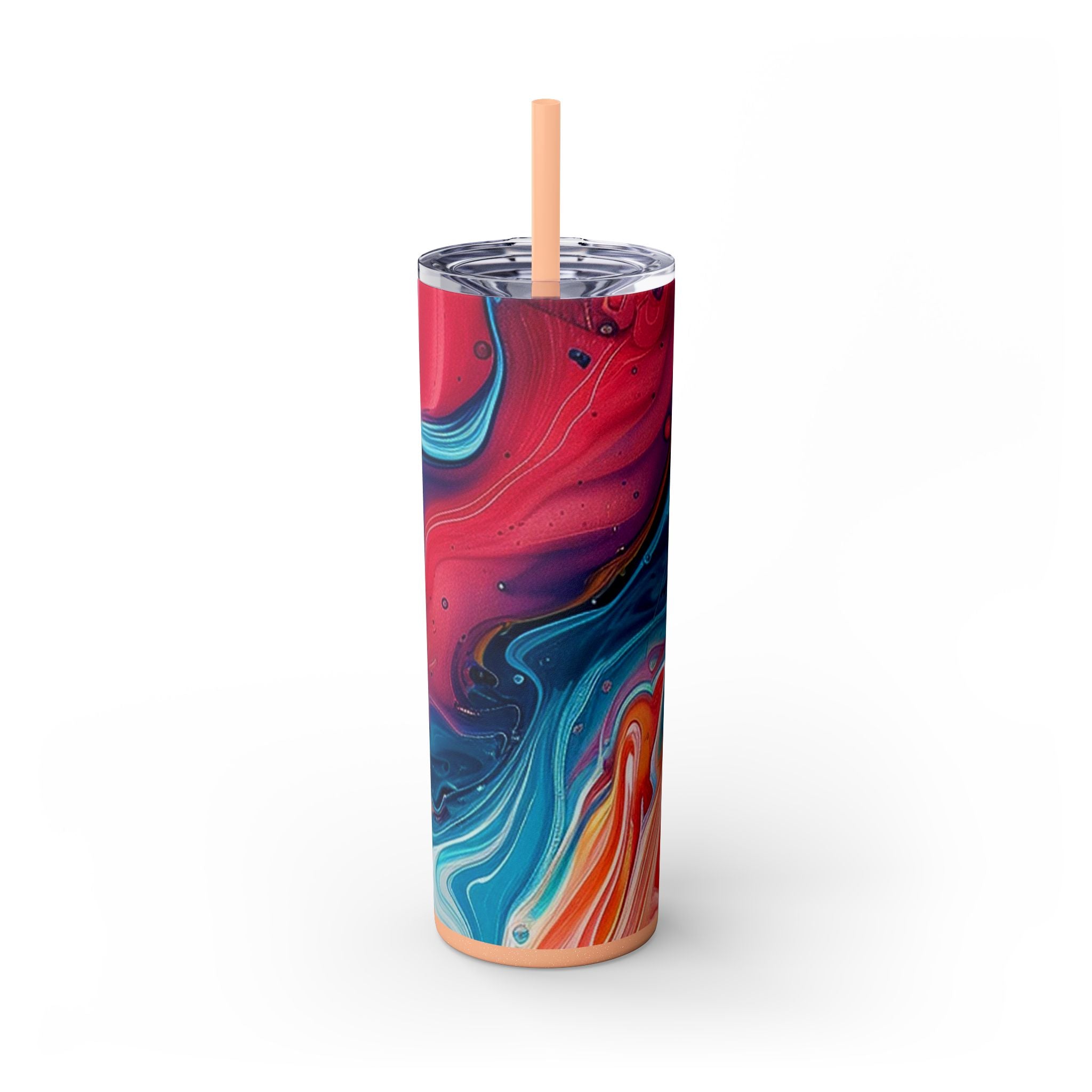 Vibrant Swirl Maars Skinny Tumbler, Artsulli - Art is Long, Life is Short, Mug, Finish, Glossy, Color, Glitter Blush, Size, 20oz, 67937525669346711864