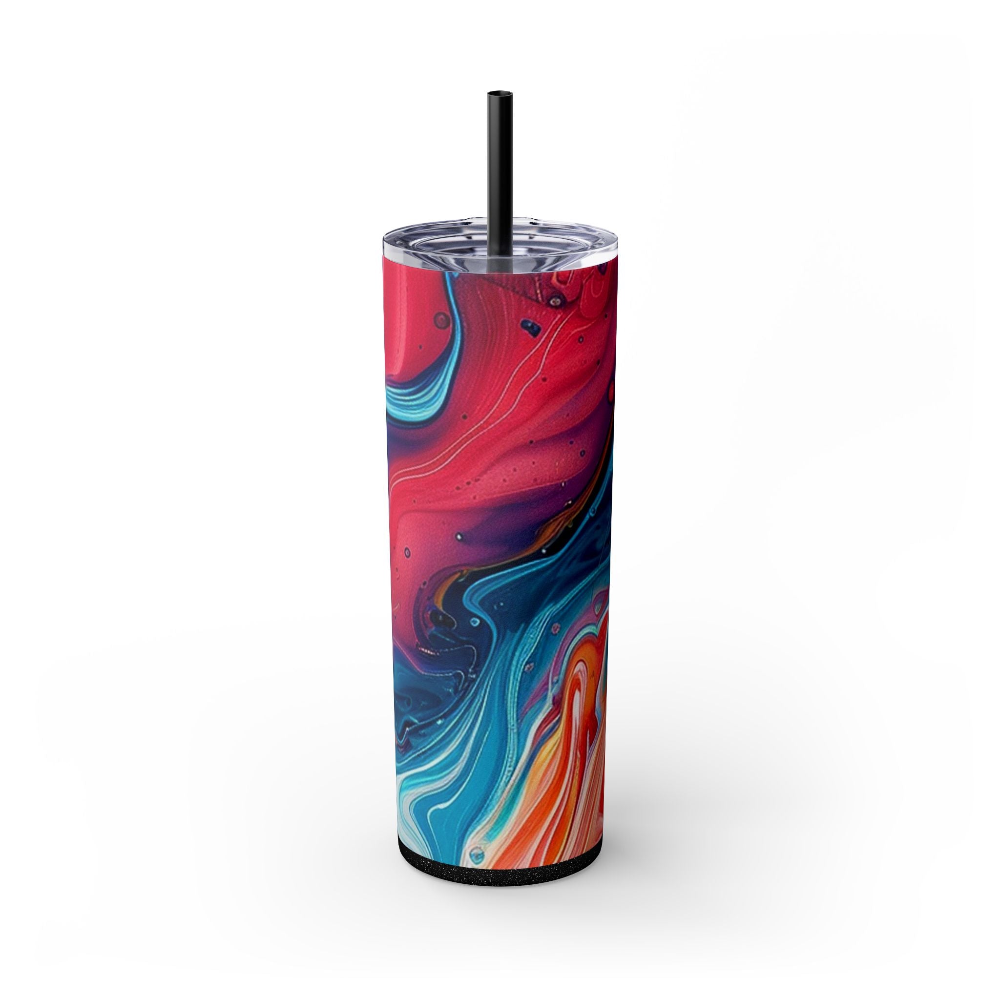 Vibrant Swirl Maars Skinny Tumbler, Artsulli - Art is Long, Life is Short, Mug, Finish, Glossy, Color, Glitter Black, Size, 20oz, 17023264695747232909