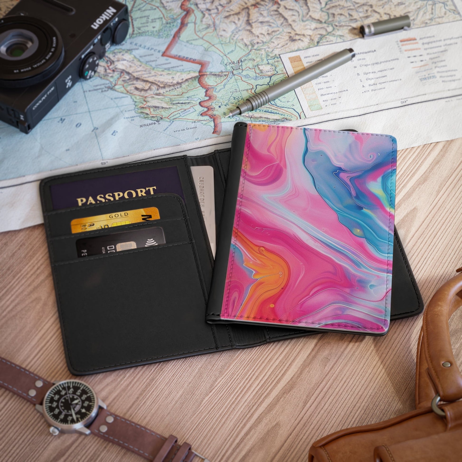 Vibrant Swirl Personalized Passport Cover, Artsulli - Art is Long, Life is Short, Accessories, , , , , , , 