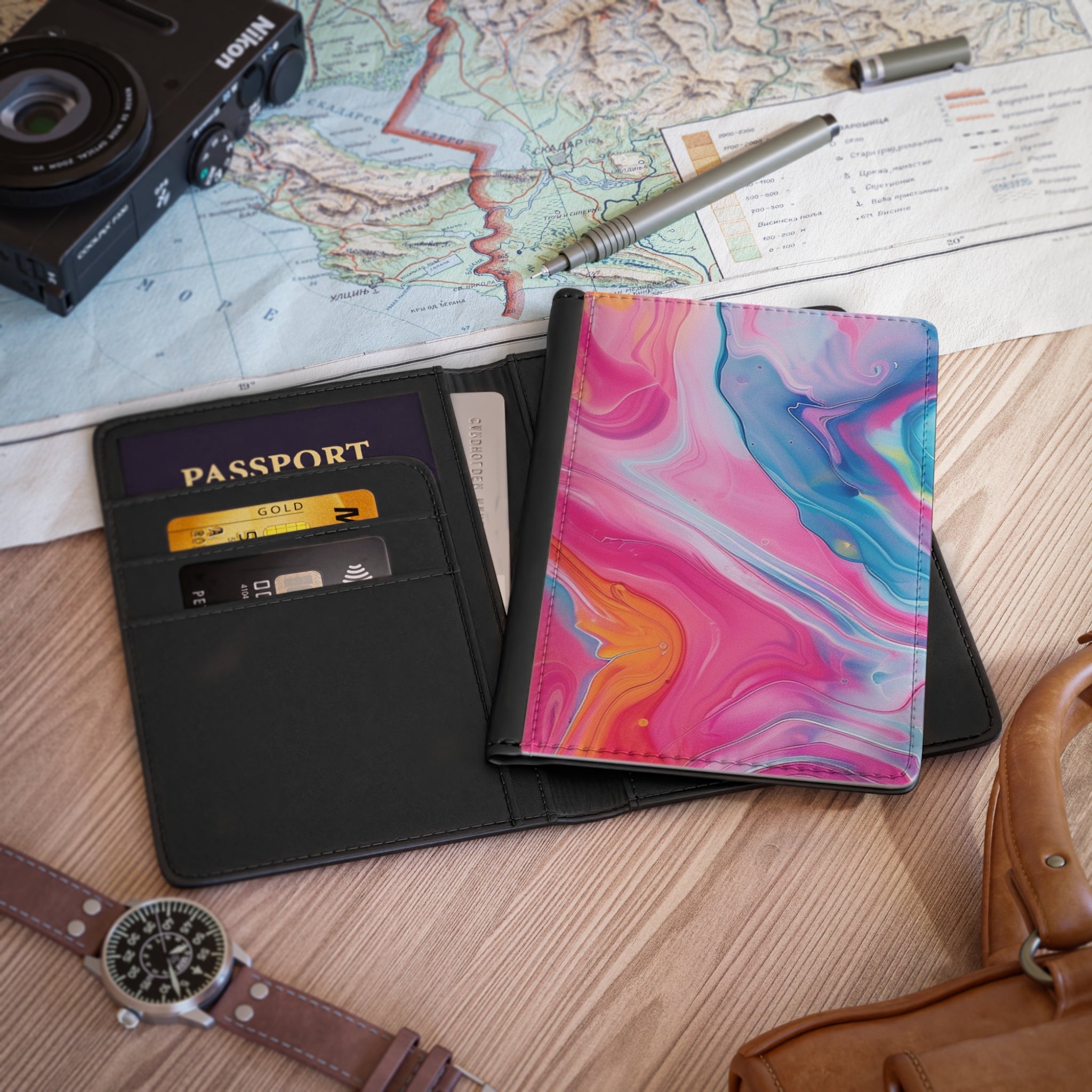 Vibrant Swirl Personalized Passport Cover, Artsulli - Art is Long, Life is Short, Accessories, , , , , , , 