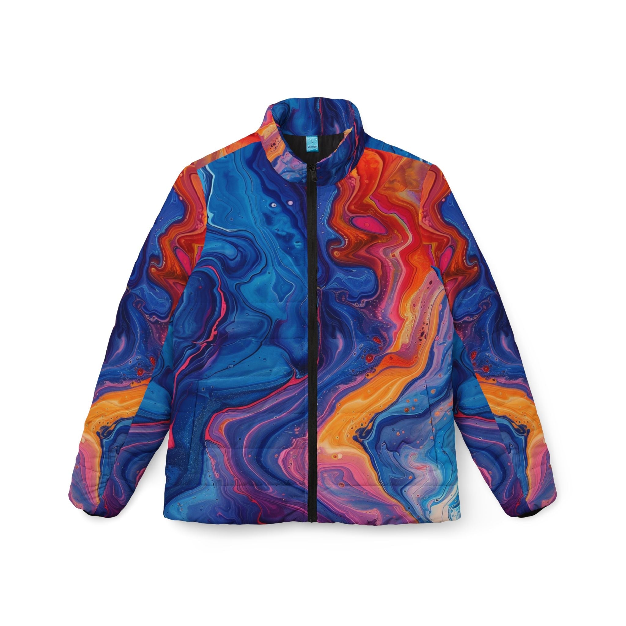 Printify Vibrant Swirl Puffer Jacket 2025