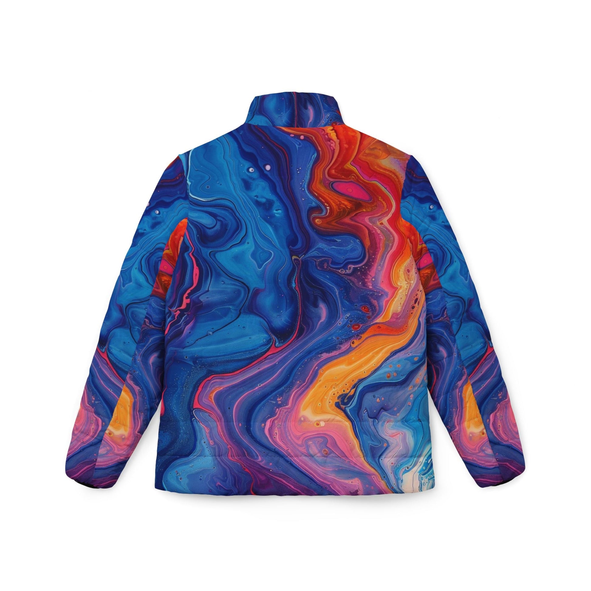 Vibrant Swirl Puffer Jacket, Artsulli - Art is Long, Life is Short, All Over Prints, , , , , , , 
