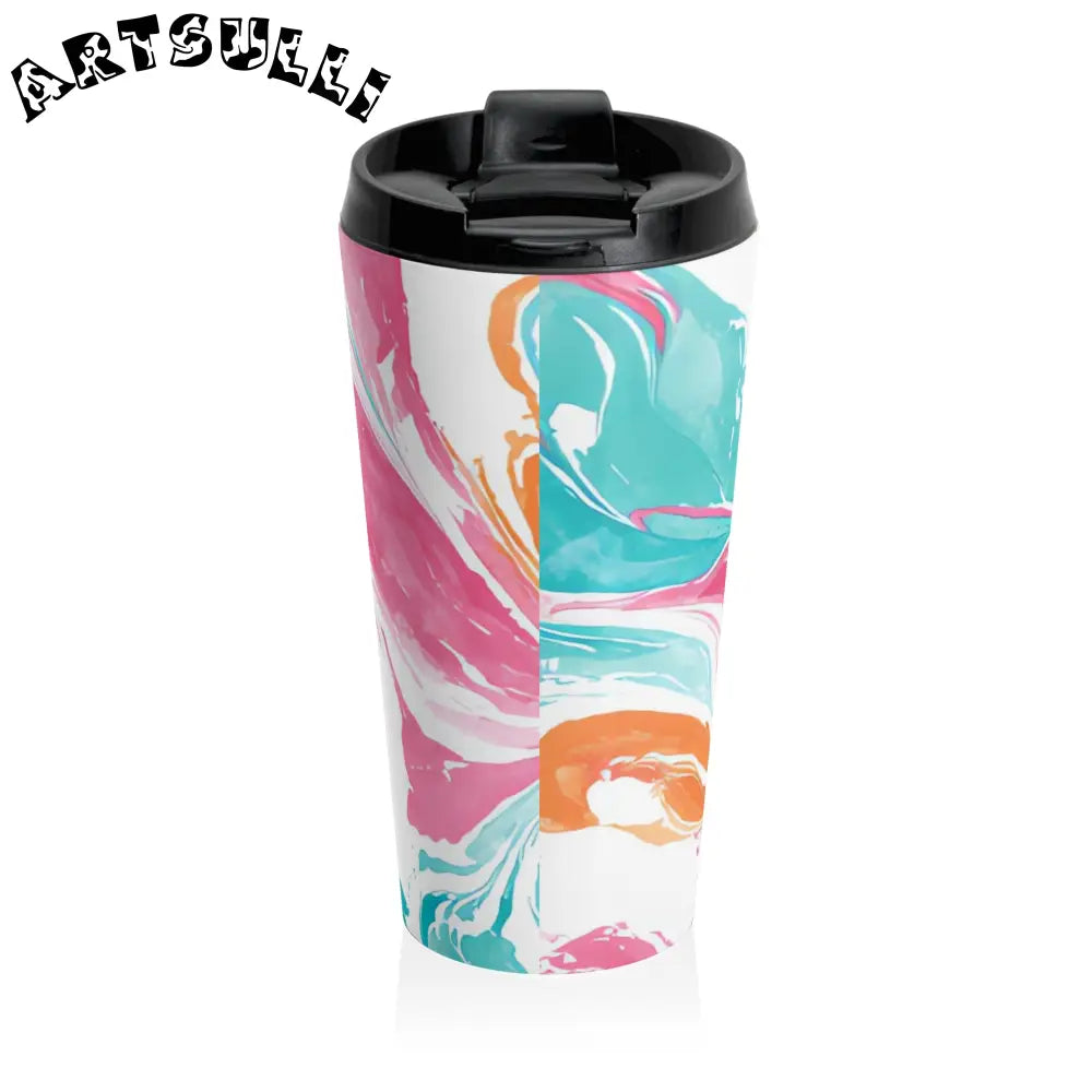 Vibrant Swirl Stainless Steel Mug, Artsulli - Art is Long, Life is Short, Mug, , , , , , , 