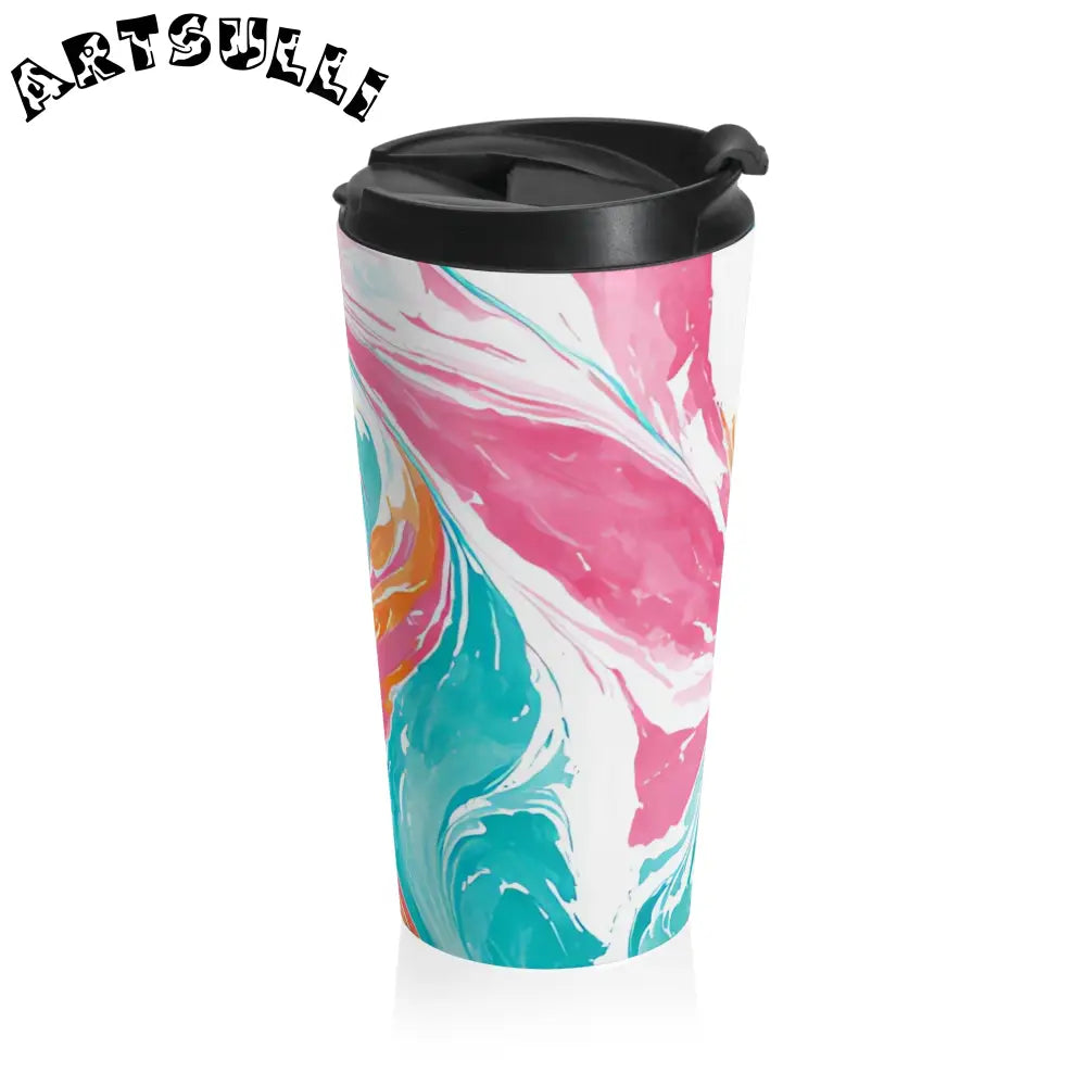 Vibrant Swirl Stainless Steel Mug, Artsulli - Art is Long, Life is Short, Mug, , , , , , , 