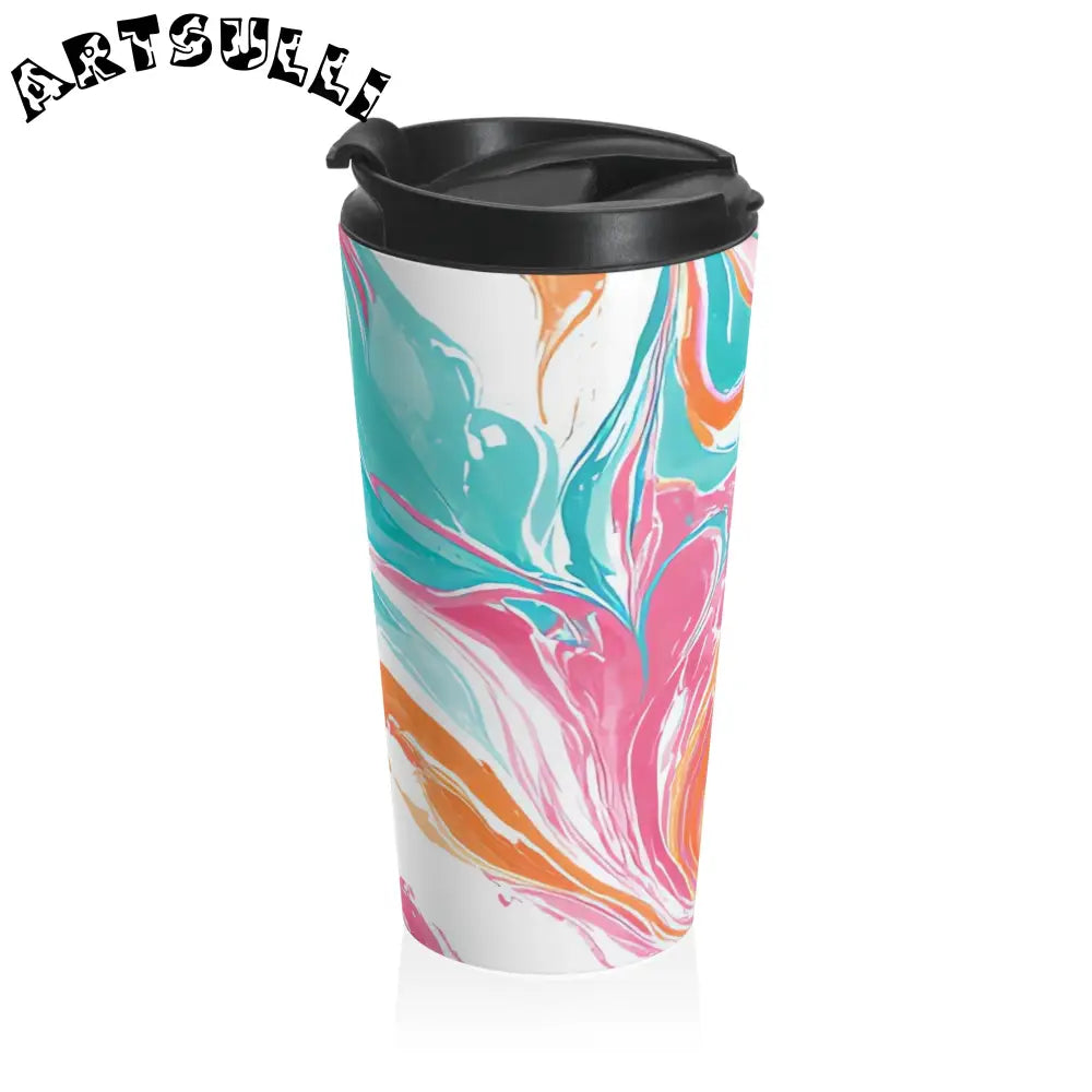 Vibrant Swirl Stainless Steel Mug, Artsulli - Art is Long, Life is Short, Mug, , , , , , , 