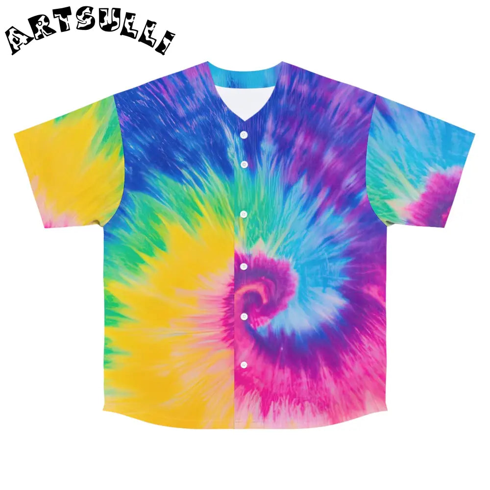 Vibrant Swirl Tie Dye Baseball Tee, Artsulli - Art is Long, Life is Short, All Over Prints, Size, S, Color, Seam thread color automatically matched to design, , , 20608860047831918010