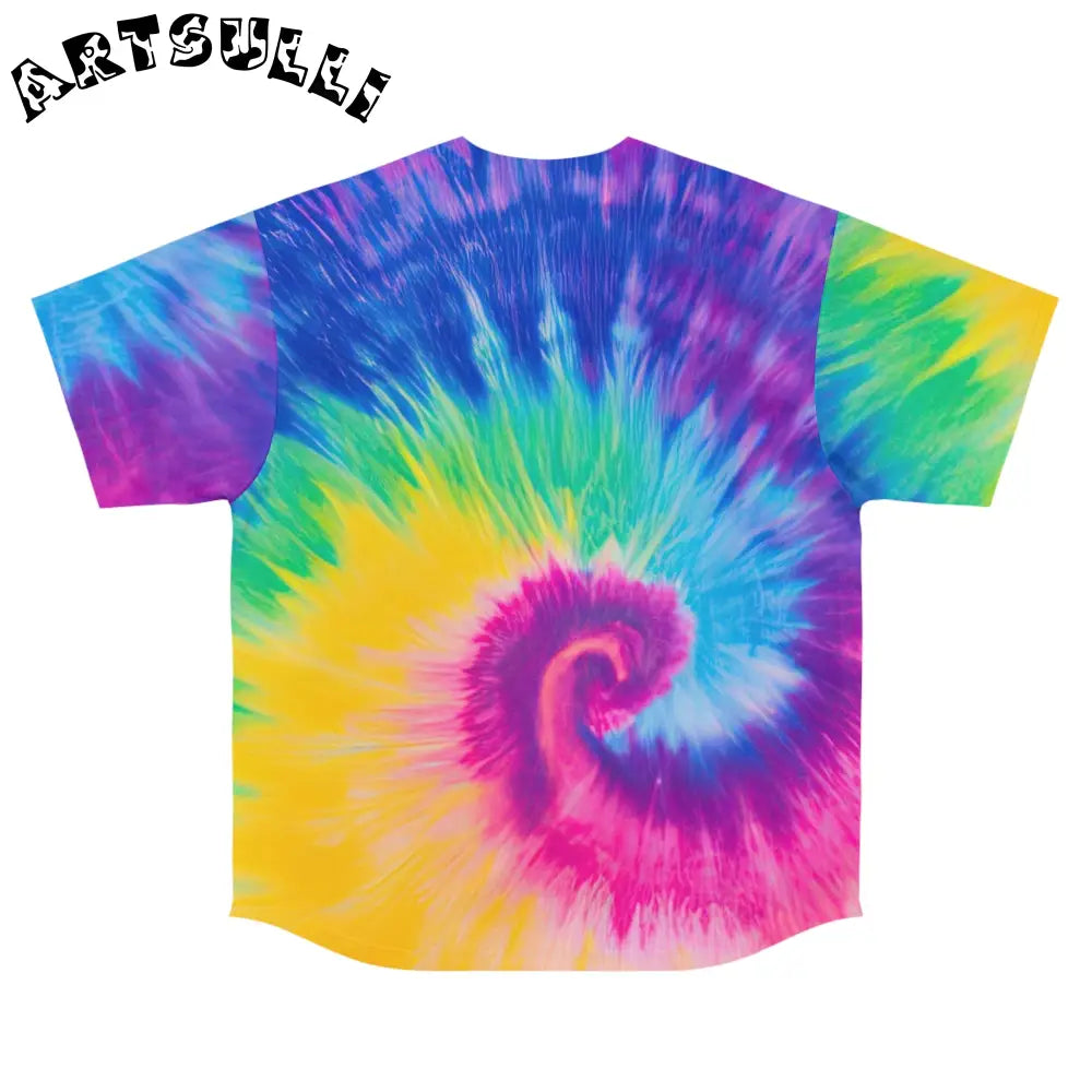 Vibrant Swirl Tie Dye Baseball Tee, Artsulli - Art is Long, Life is Short, All Over Prints, , , , , , , 