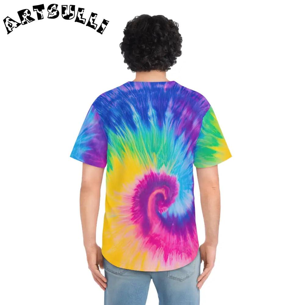 Vibrant Swirl Tie Dye Baseball Tee, Artsulli - Art is Long, Life is Short, All Over Prints, , , , , , , 