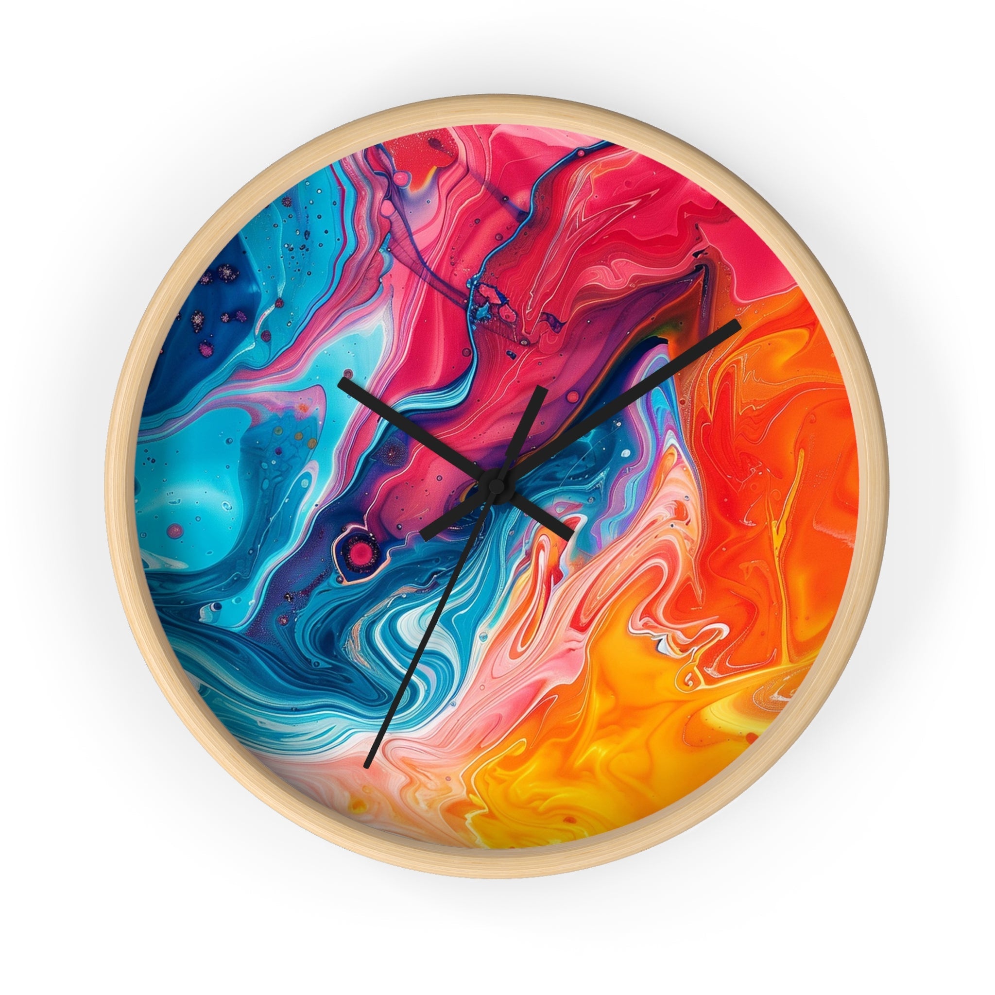 Printify Vibrant Swirling Abstract Wall Clock 2025