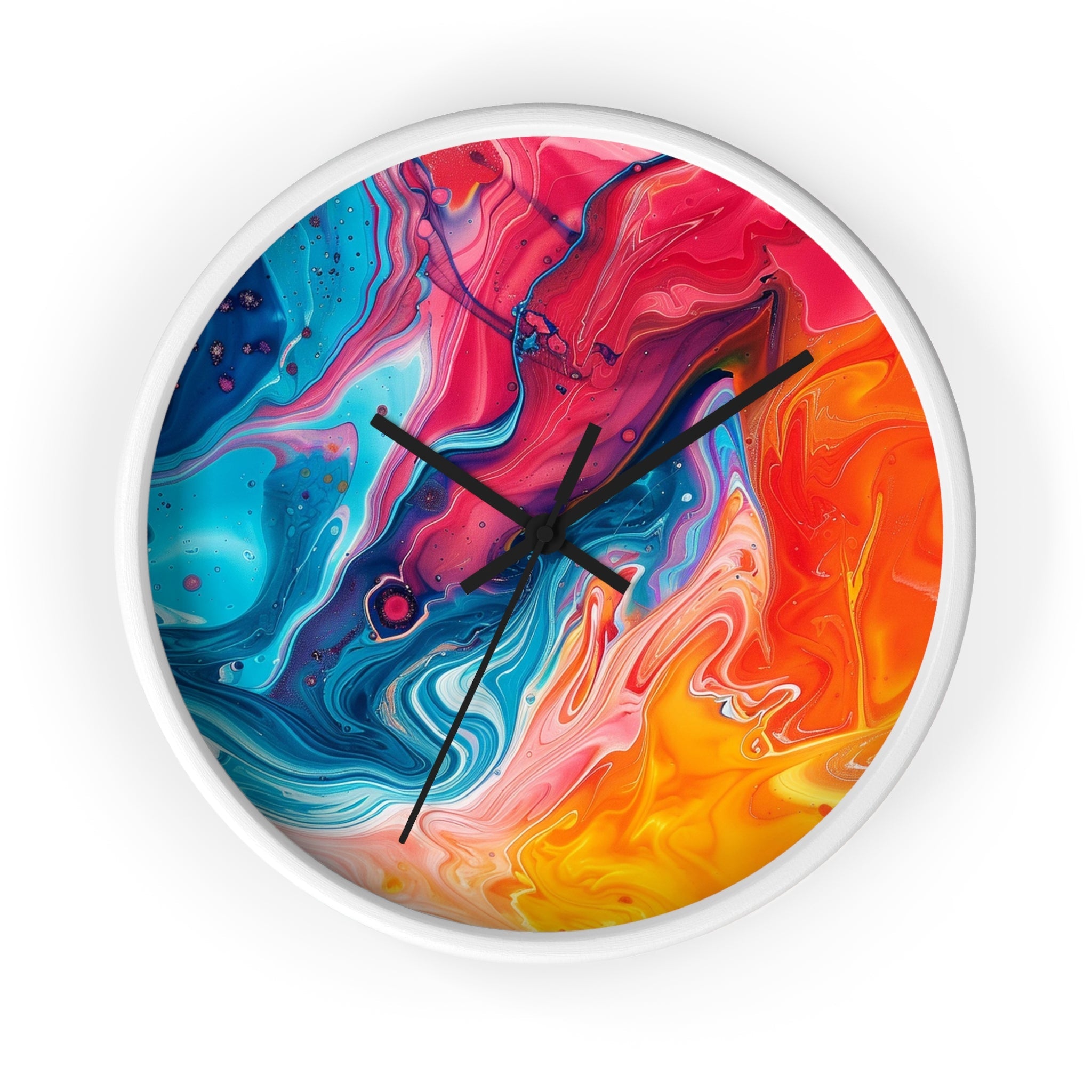 Printify Vibrant Swirling Abstract Wall Clock 2025