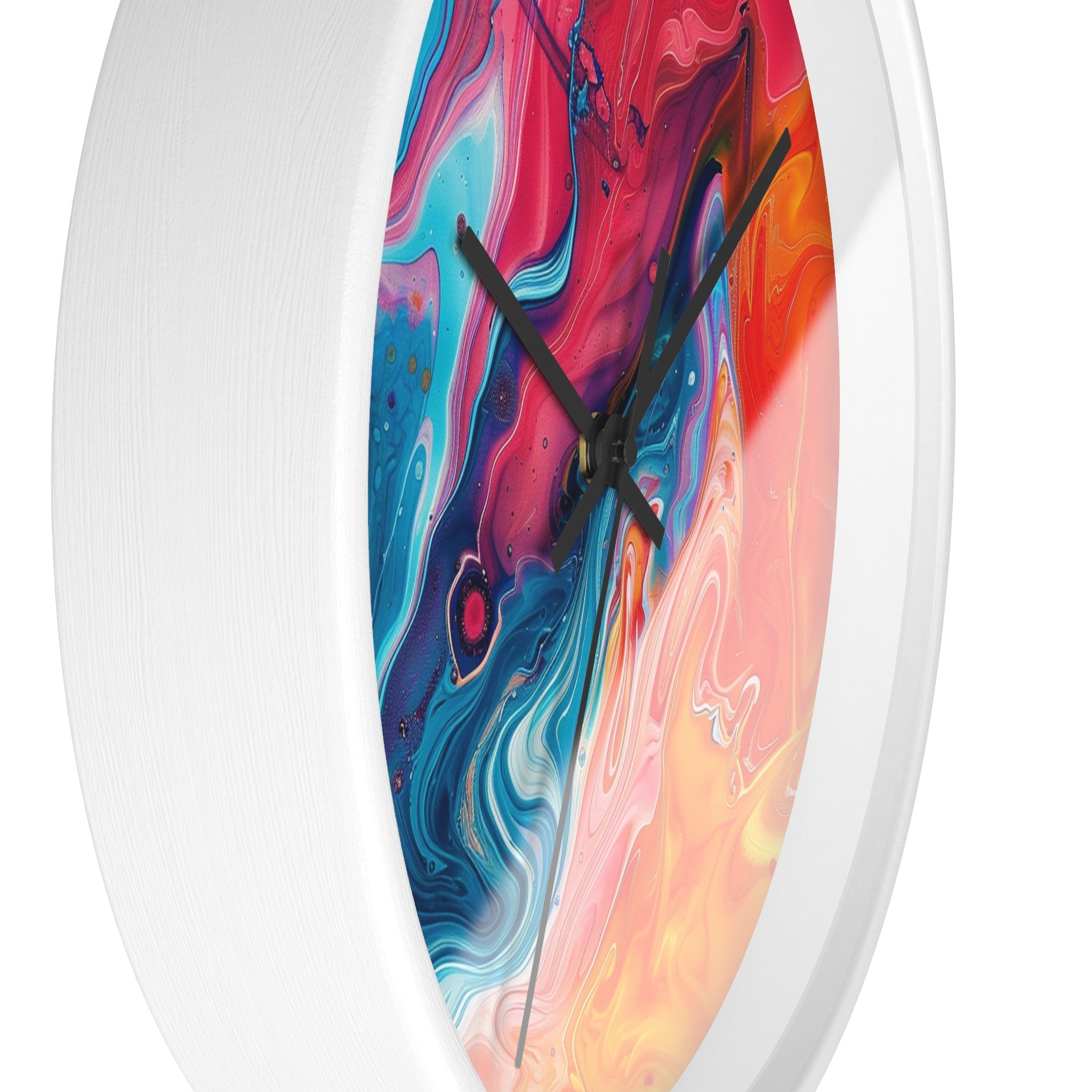 Vibrant Swirling Abstract Wall Clock, Artsulli - Art is Long, Life is Short, Home Decor, , , , , , , 