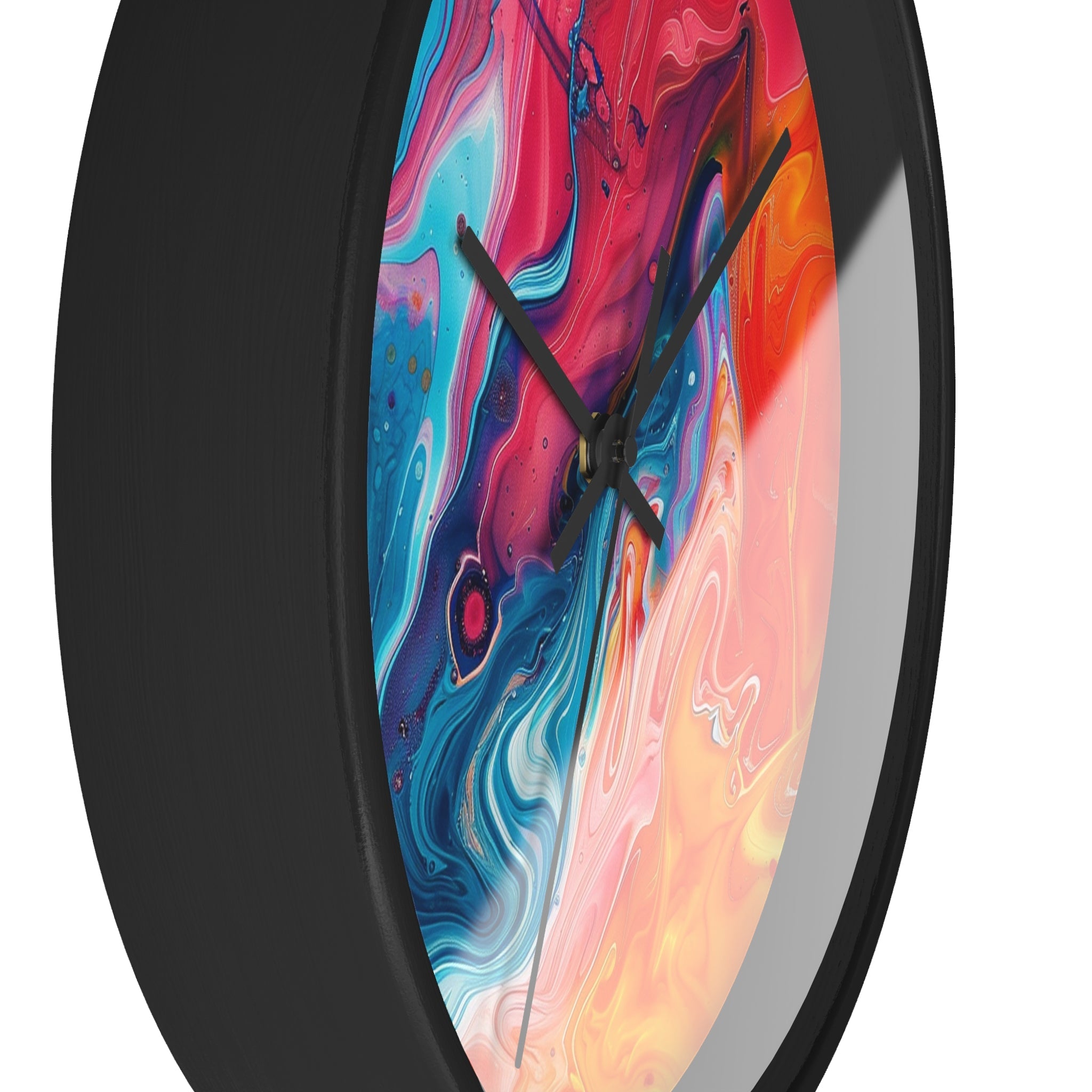 Vibrant Swirling Abstract Wall Clock, Artsulli - Art is Long, Life is Short, Home Decor, , , , , , , 