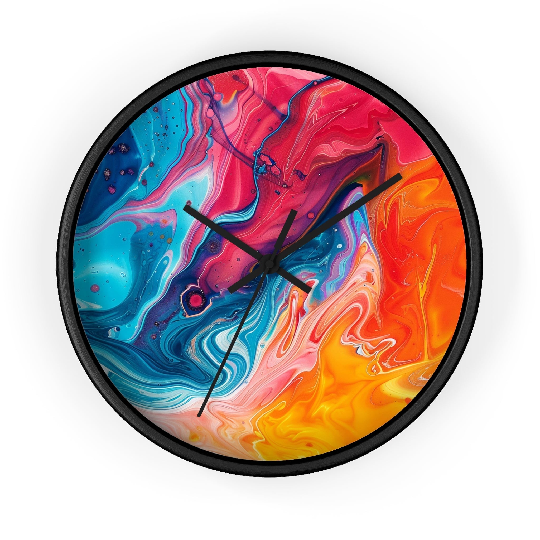 Printify Vibrant Swirling Abstract Wall Clock 2025