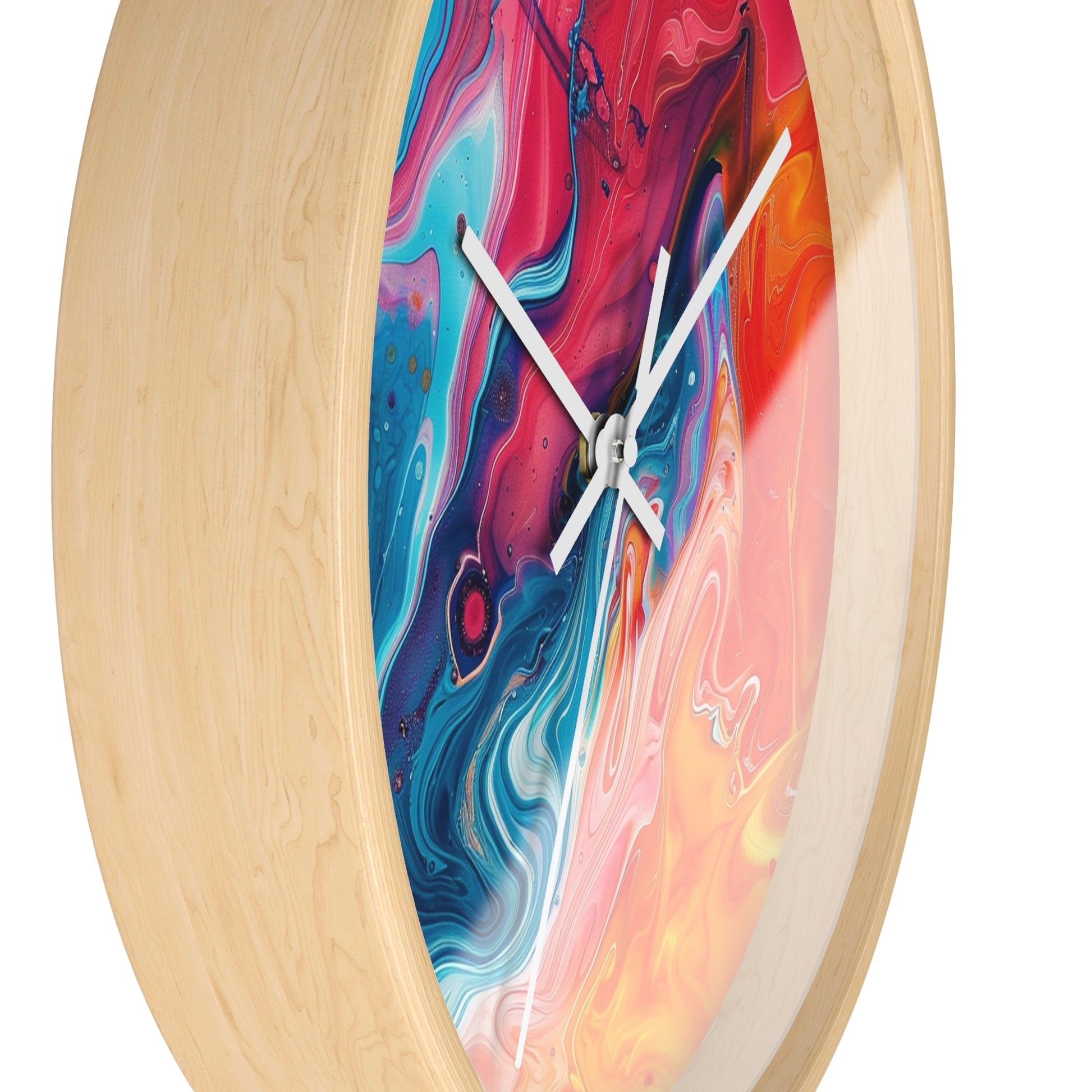 Vibrant Swirling Abstract Wall Clock, Artsulli - Art is Long, Life is Short, Home Decor, , , , , , , 