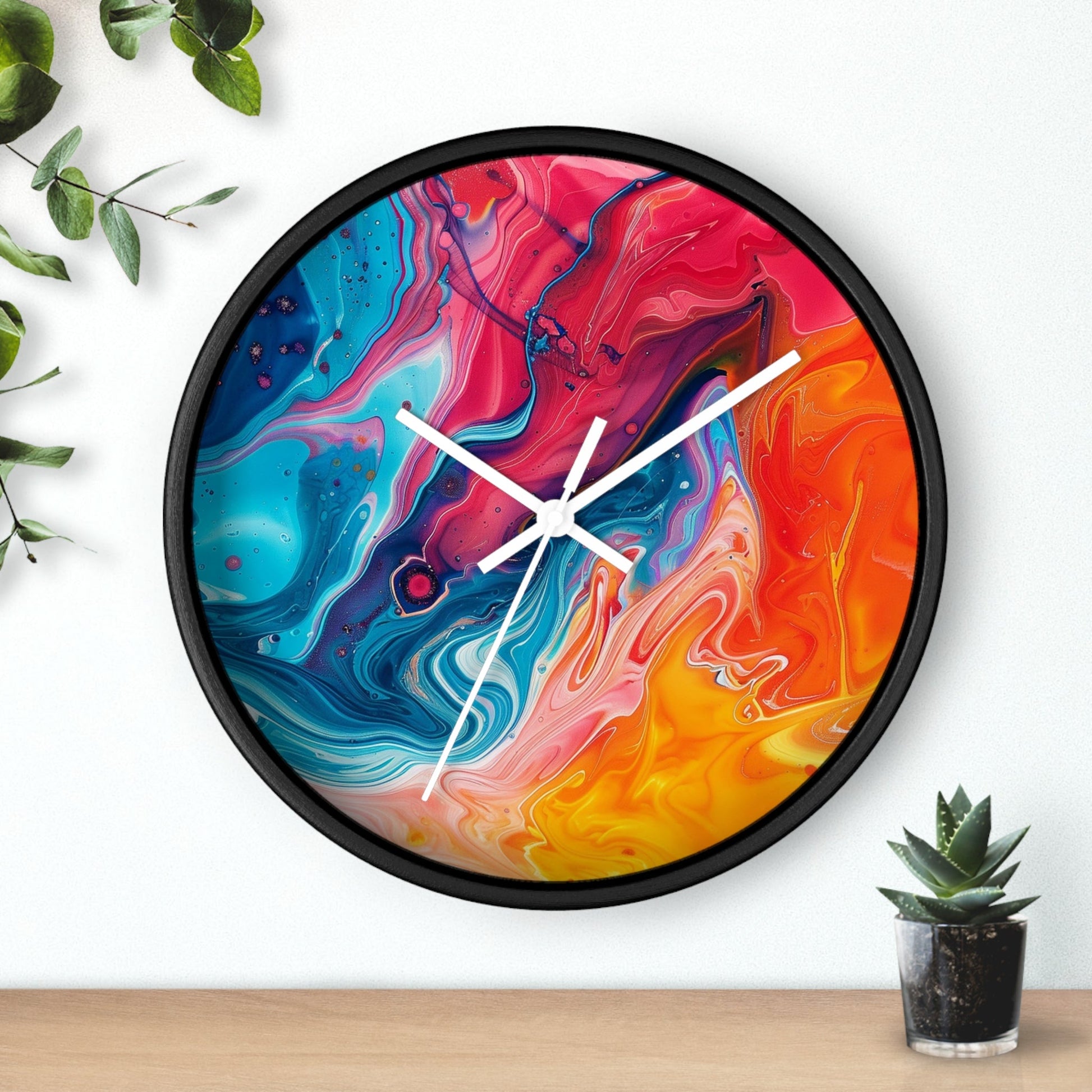 Vibrant Swirling Abstract Wall Clock, Artsulli - Art is Long, Life is Short, Home Decor, , , , , , , 