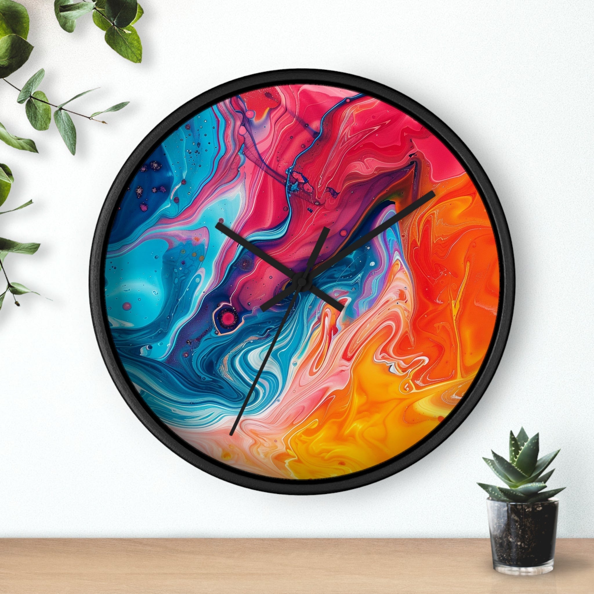 Vibrant Swirling Abstract Wall Clock, Artsulli - Art is Long, Life is Short, Home Decor, , , , , , , 