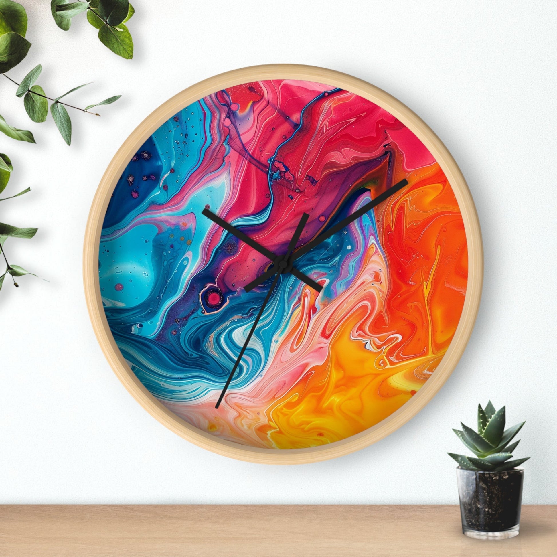 Vibrant Swirling Abstract Wall Clock, Artsulli - Art is Long, Life is Short, Home Decor, , , , , , , 