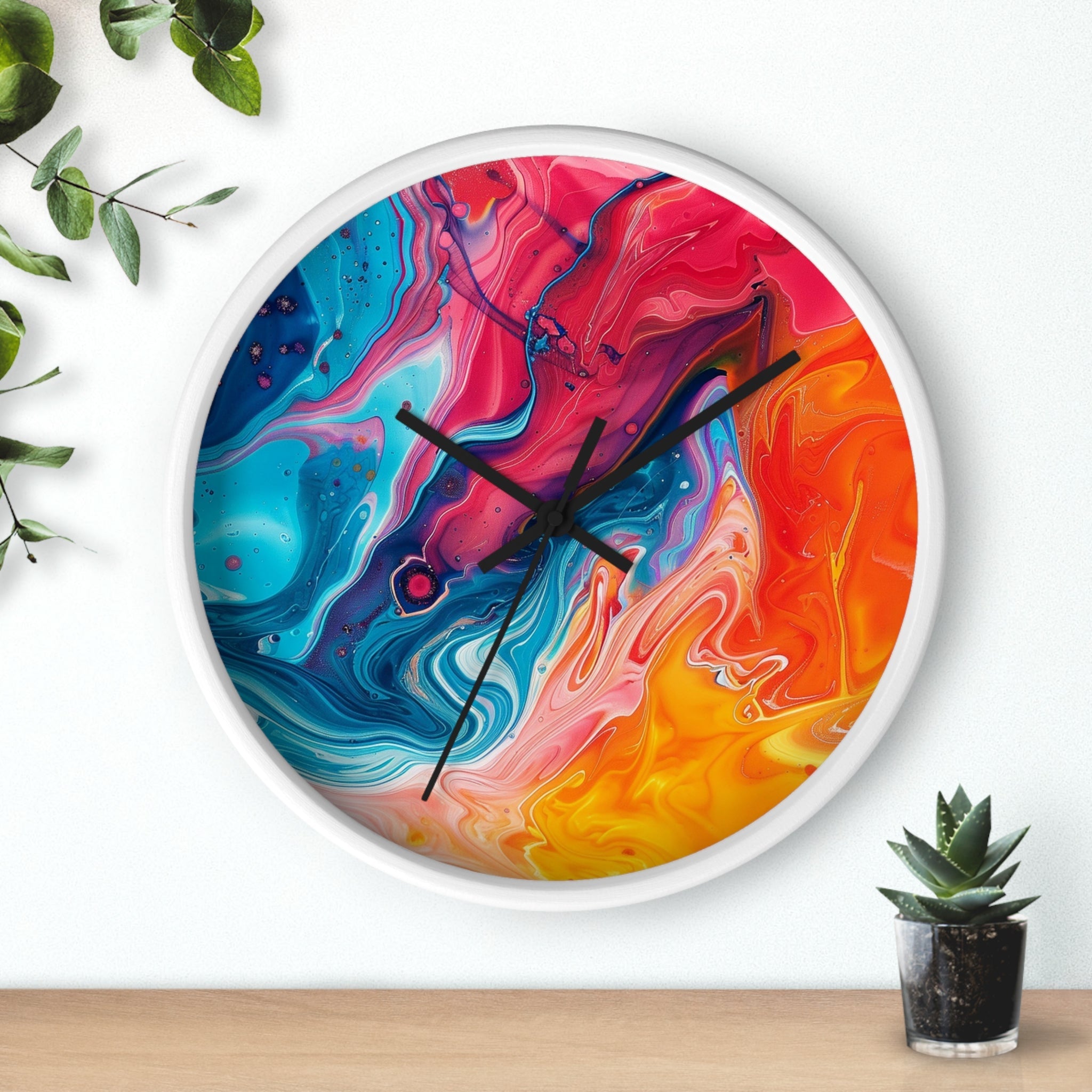 Vibrant Swirling Abstract Wall Clock, Artsulli - Art is Long, Life is Short, Home Decor, , , , , , , 