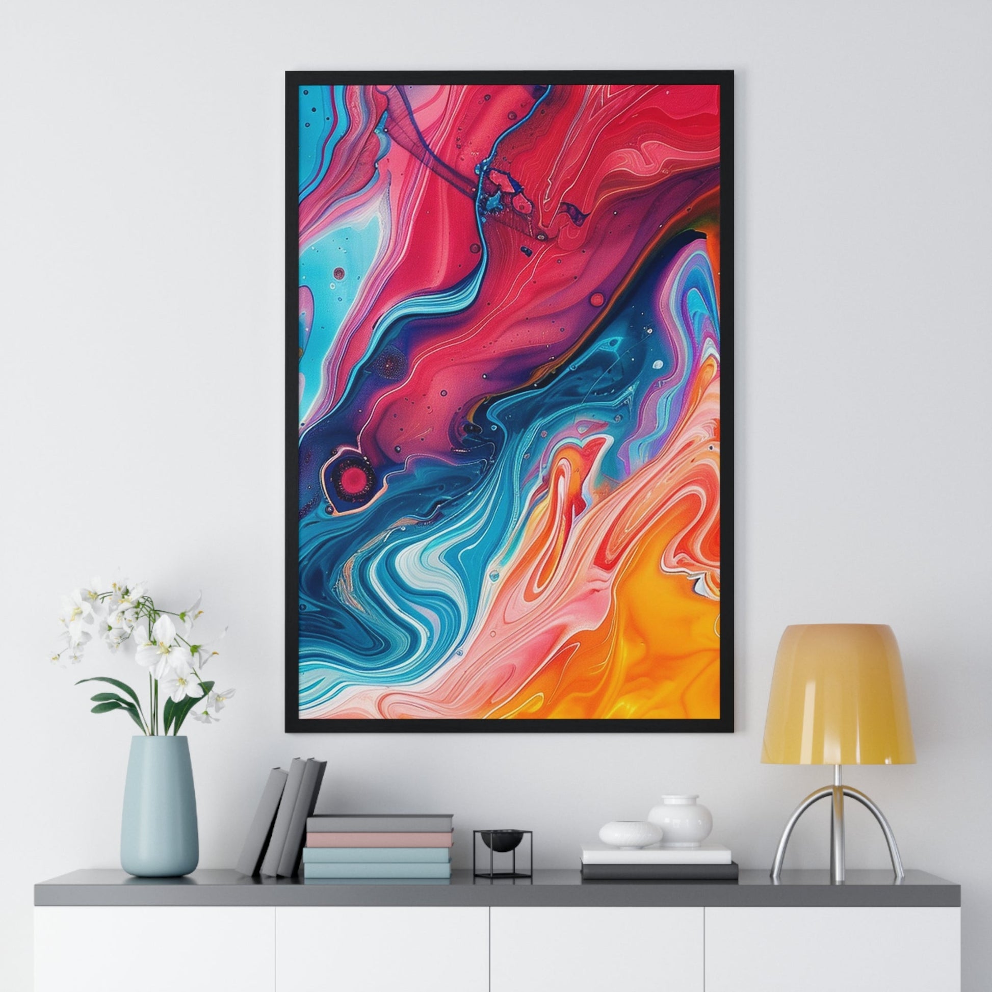 Printify Vibrant Swirls Framed Art Print 2025