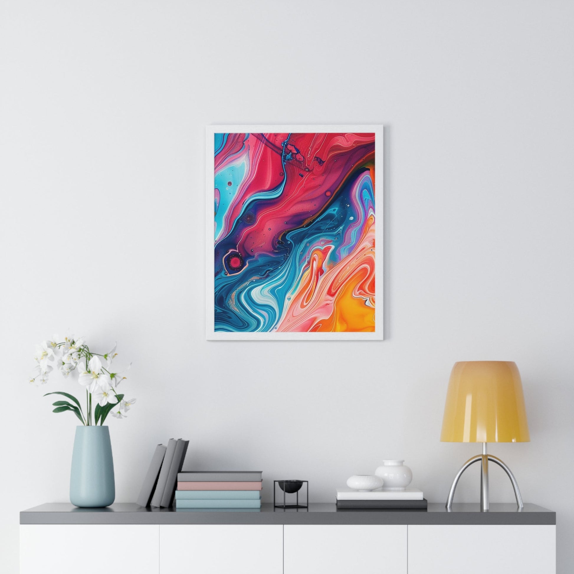 Printify Vibrant Swirls Framed Art Print 2025
