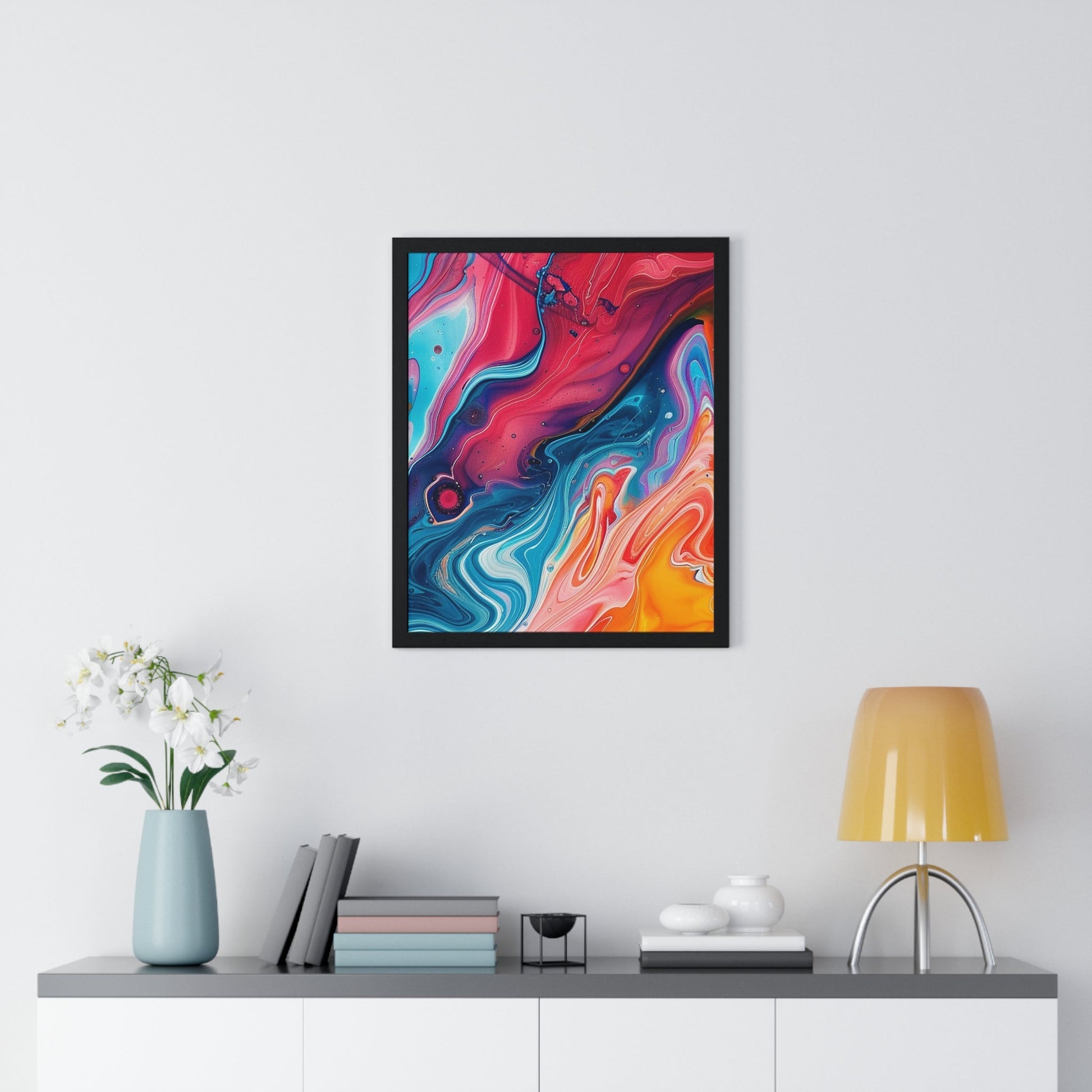 Printify Vibrant Swirls Framed Art Print 2025