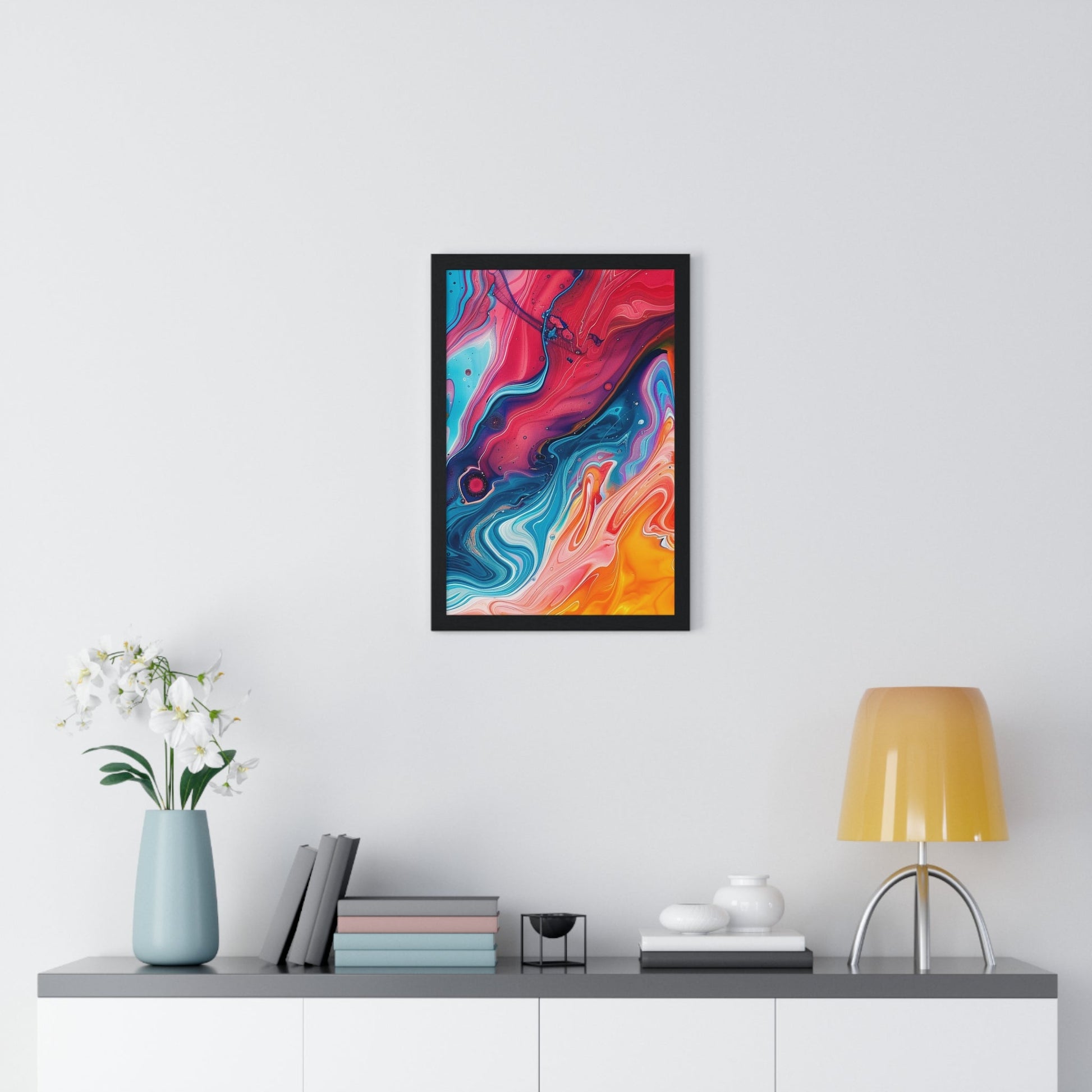 Printify Vibrant Swirls Framed Art Print 2025