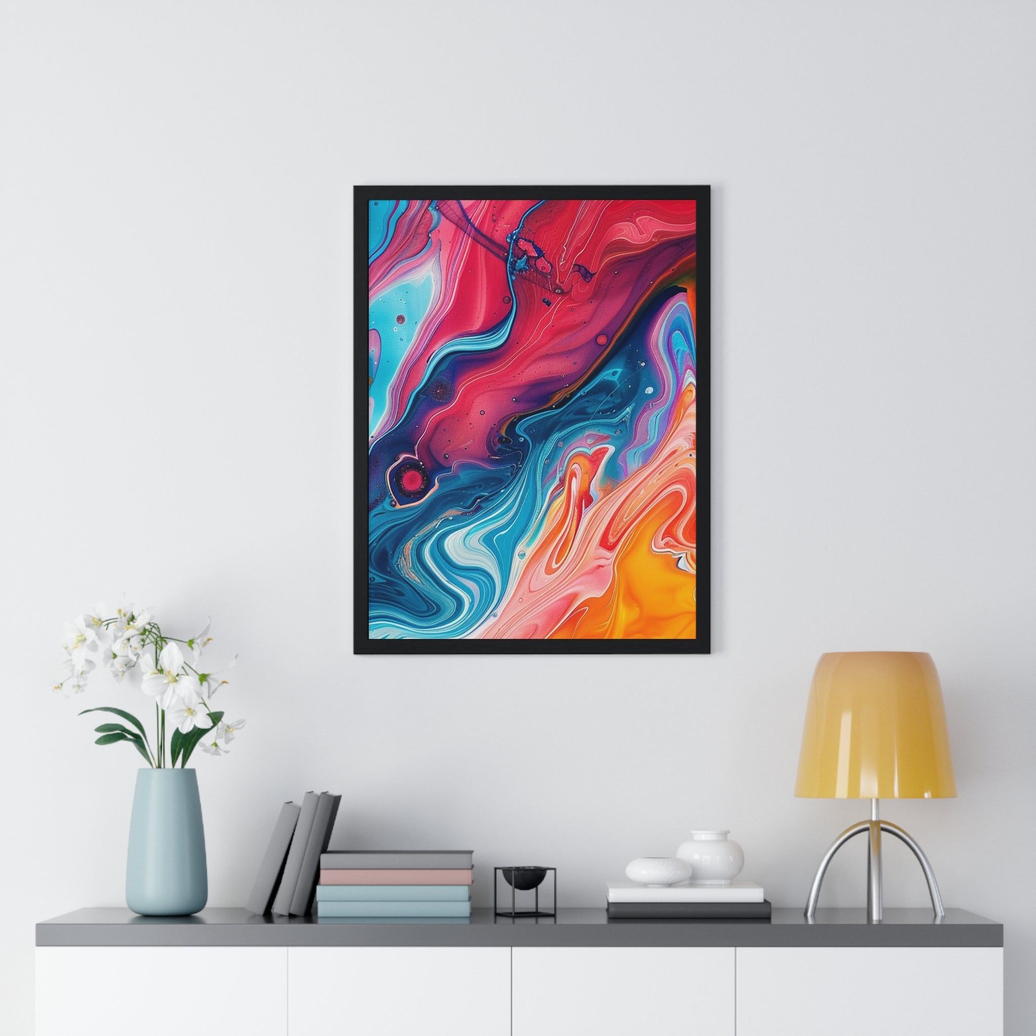 Printify Vibrant Swirls Framed Art Print 2025
