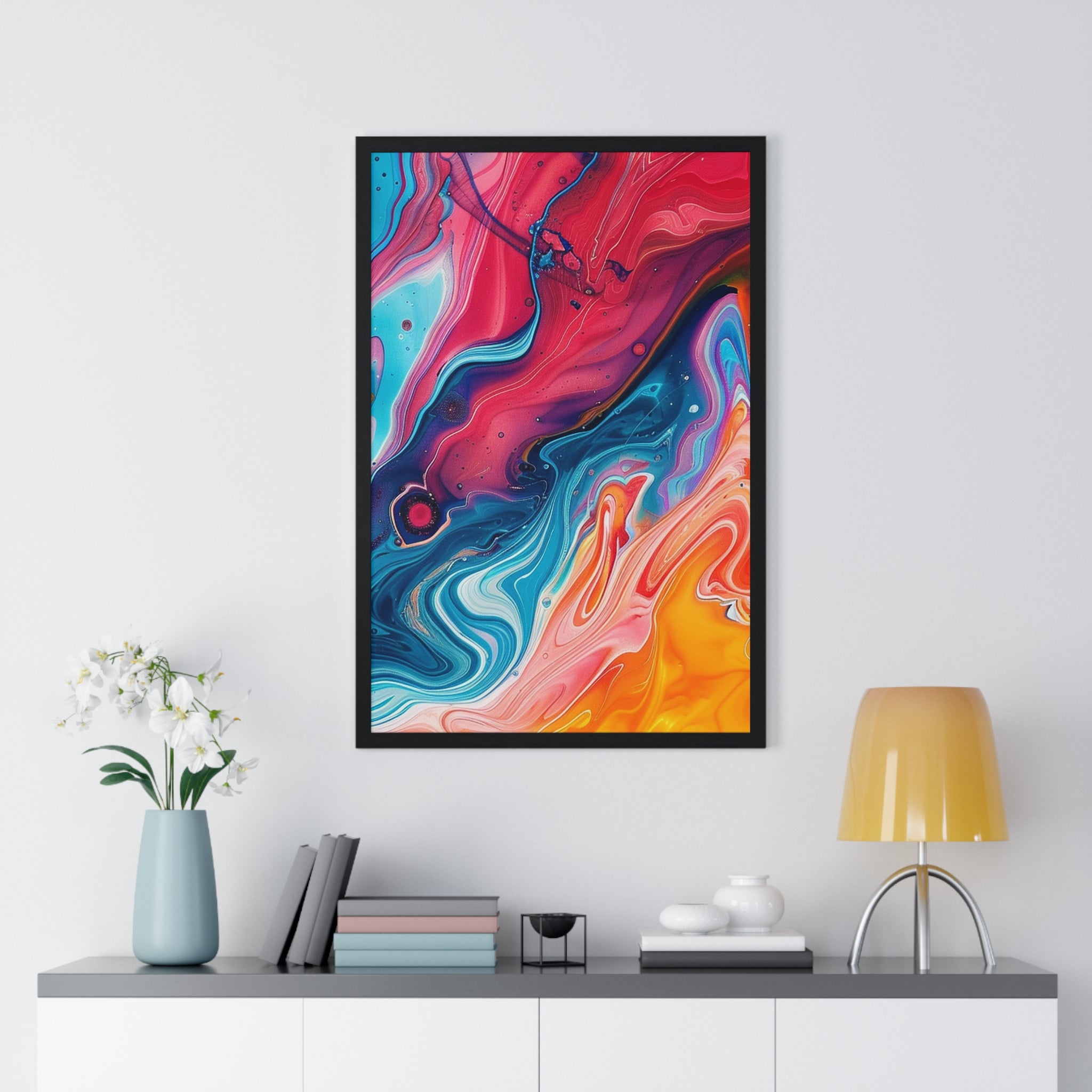 Printify Vibrant Swirls Framed Art Print 2025