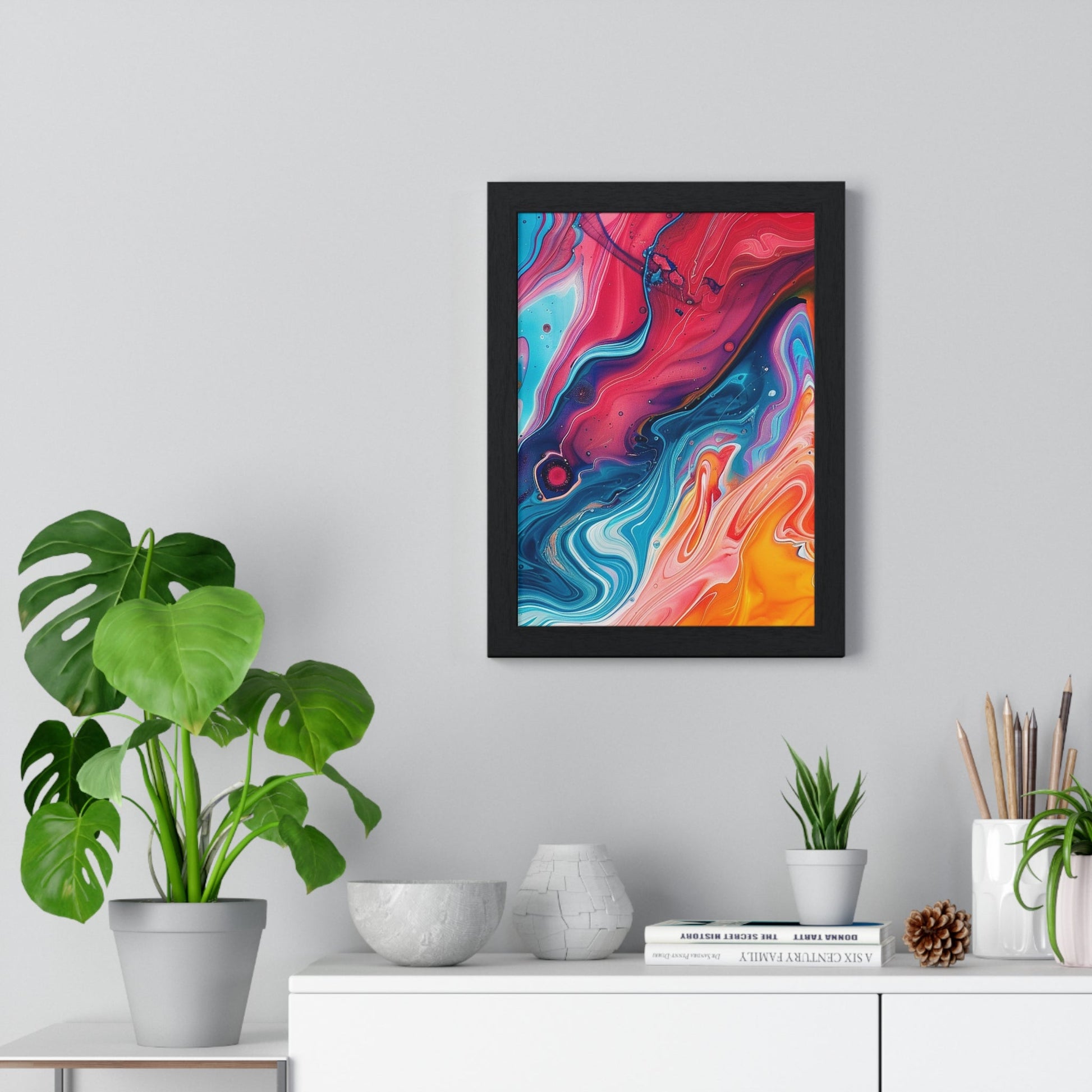 Printify Vibrant Swirls Framed Art Print 2025