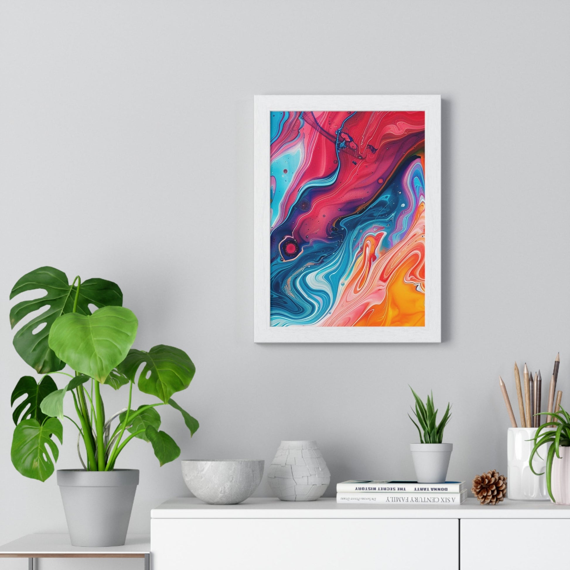 Printify Vibrant Swirls Framed Art Print 2025