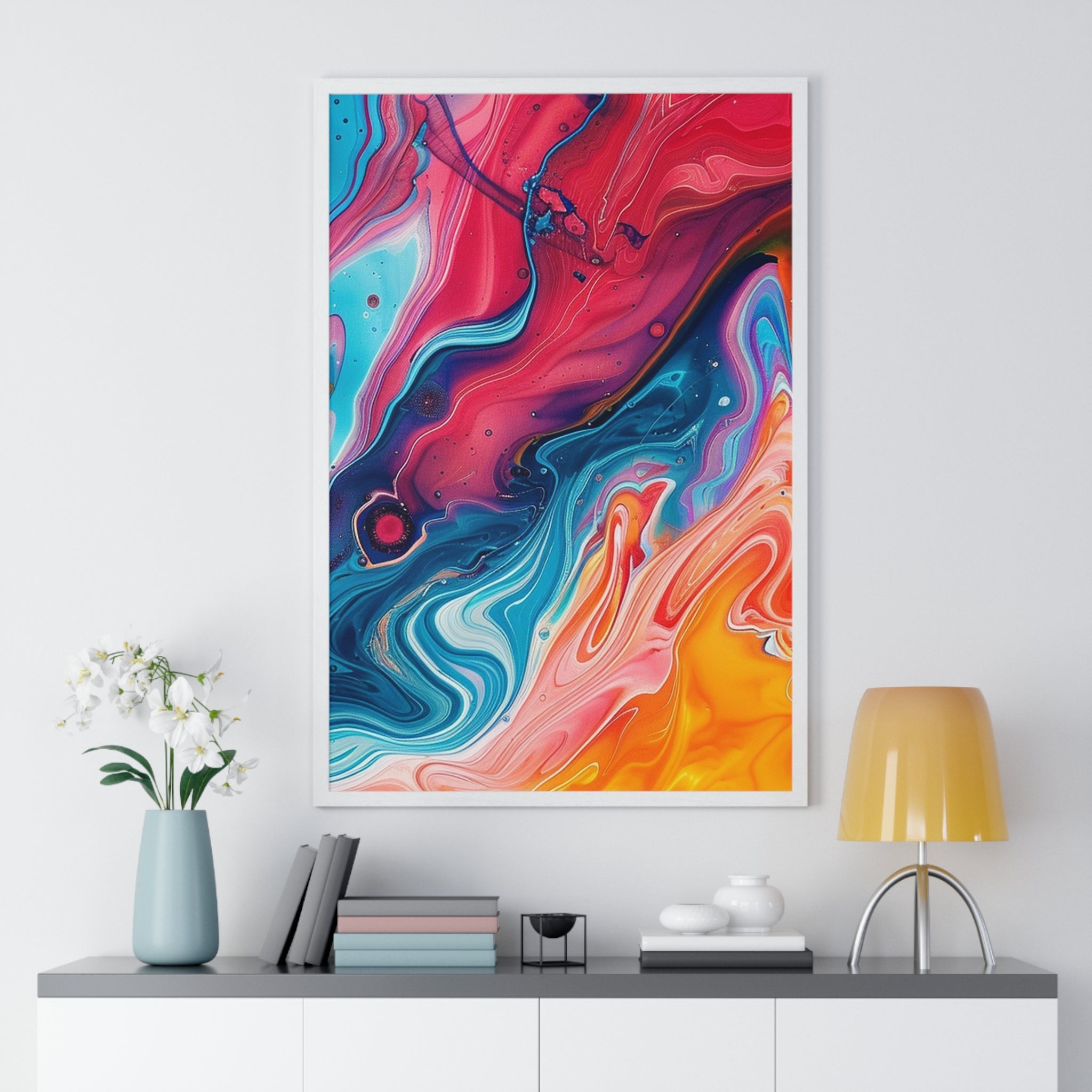 Printify Vibrant Swirls Framed Art Print 2025