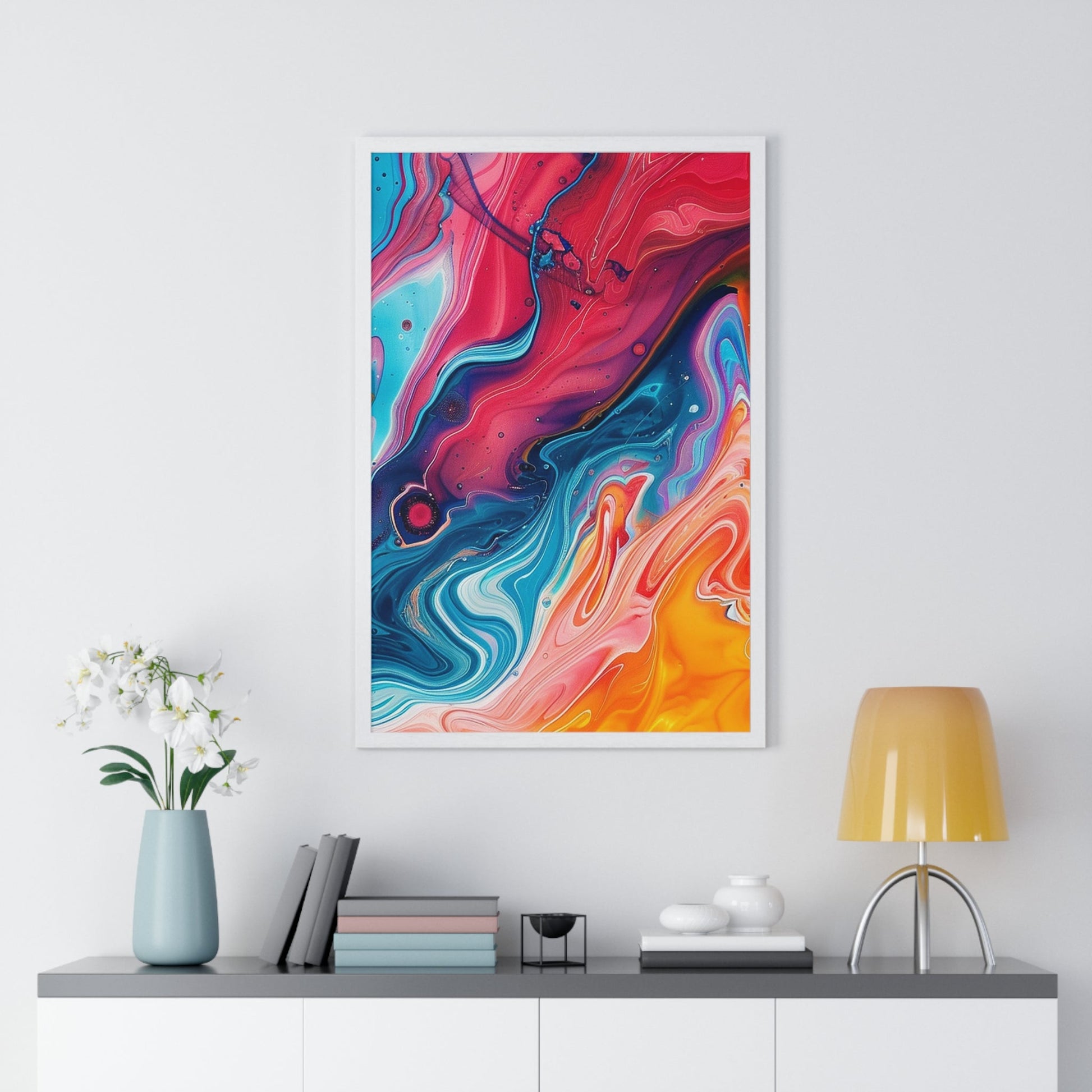Printify Vibrant Swirls Framed Art Print 2025