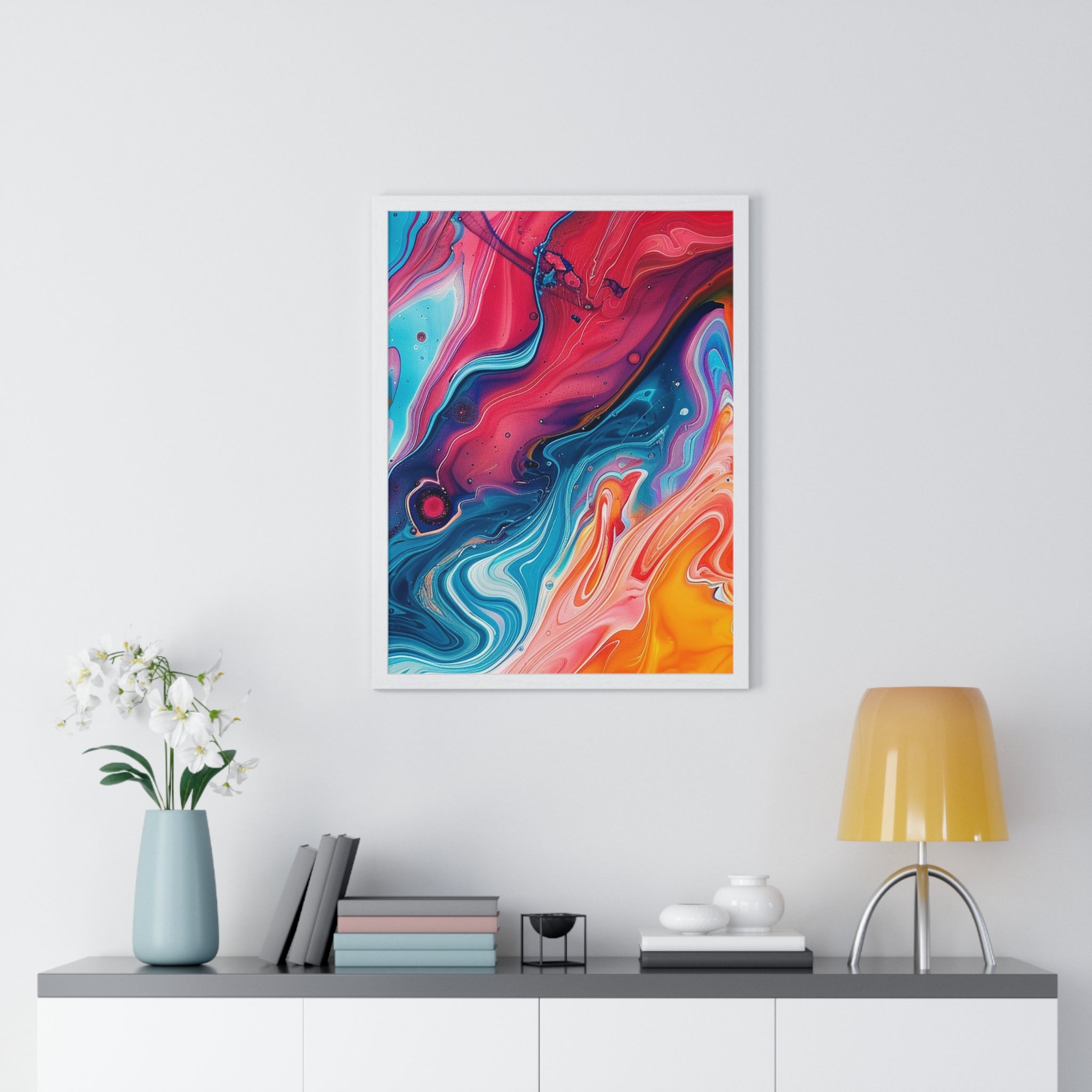 Printify Vibrant Swirls Framed Art Print 2025