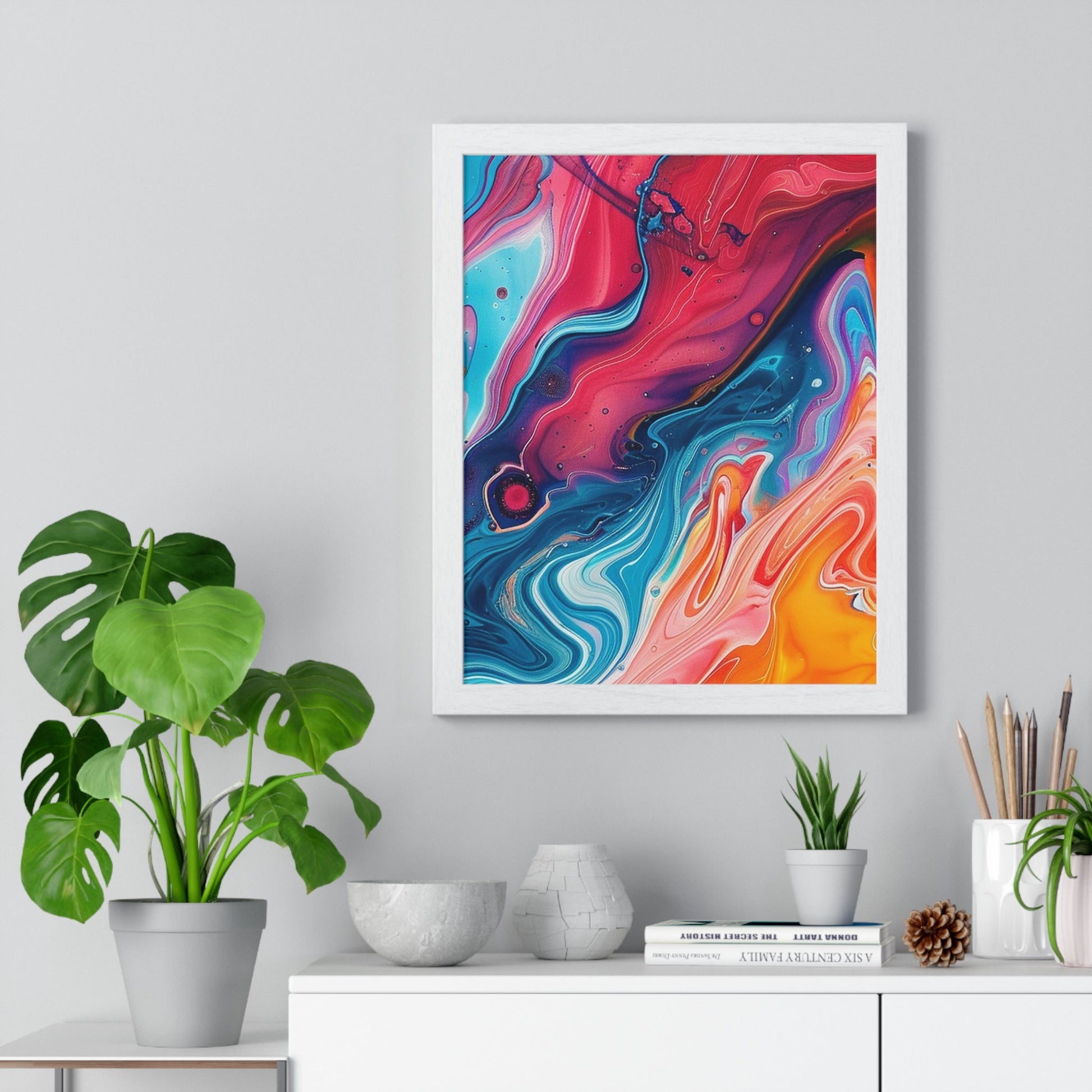 Printify Vibrant Swirls Framed Art Print 2025