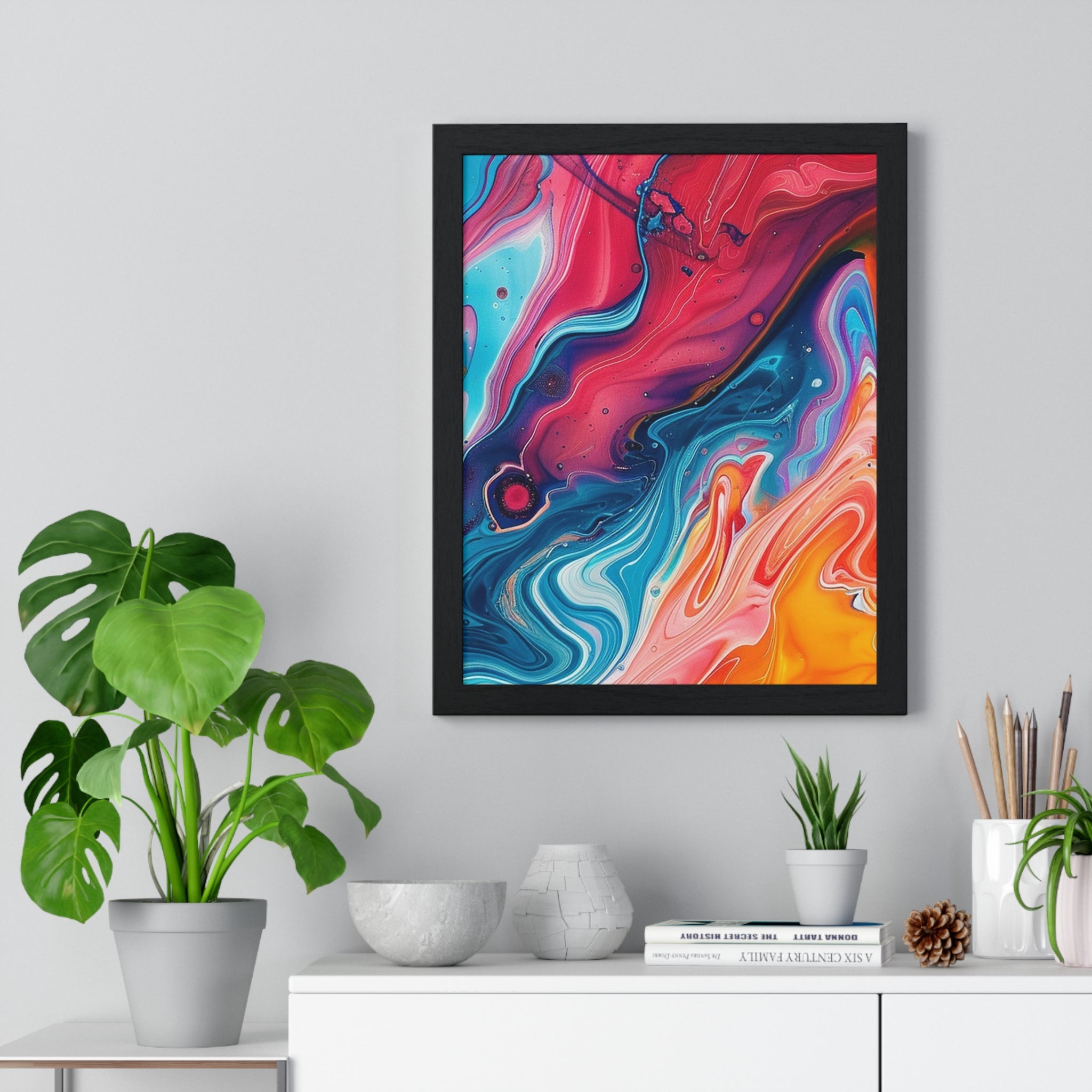 Printify Vibrant Swirls Framed Art Print 2025