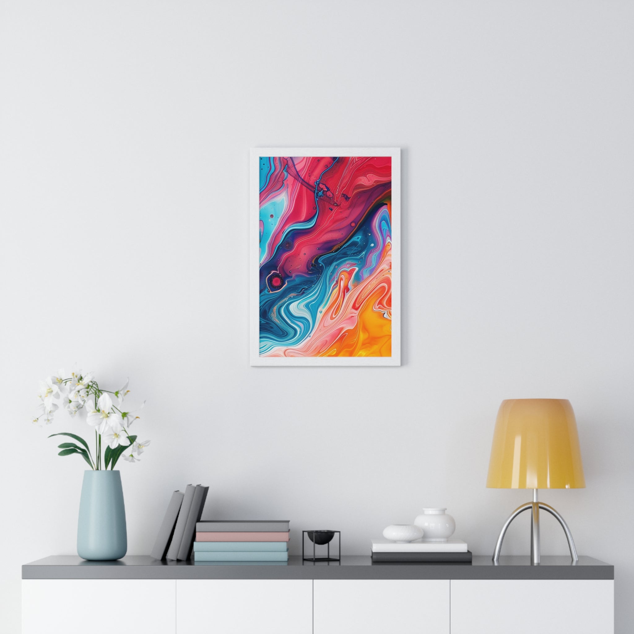 Printify Vibrant Swirls Framed Art Print 2025