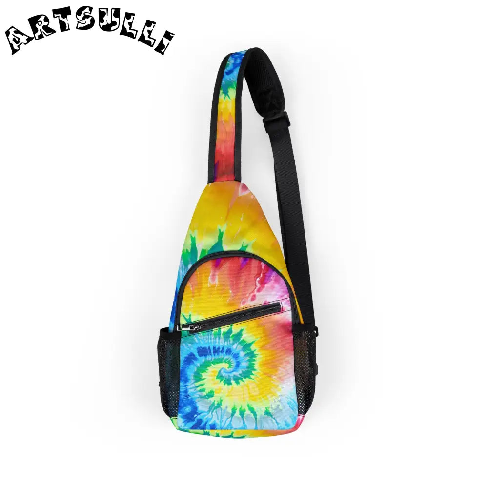 Vibrant Tie Dye Chest Bag, Artsulli - Art is Long, Life is Short, Bags, Size, One size, , , , , 32361647382641069971