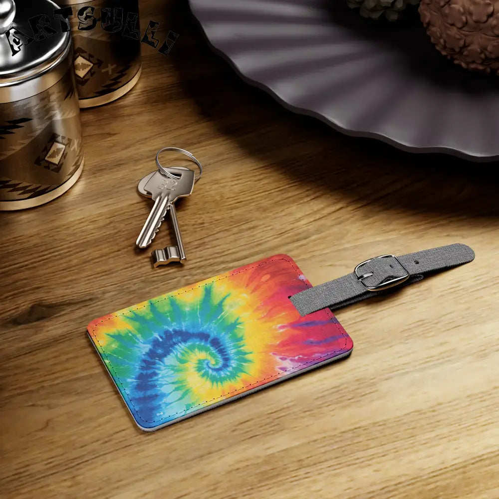 Vibrant Tie Dye Luggage Tag, Artsulli - Art is Long, Life is Short, Accessories, , , , , , , 