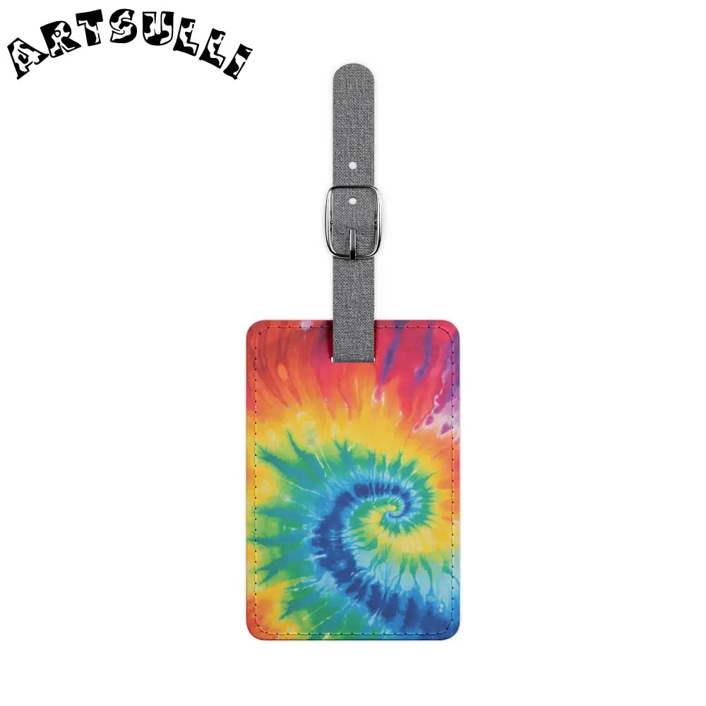 Vibrant Tie Dye Luggage Tag, Artsulli - Art is Long, Life is Short, Accessories, Size, One size, Shape, Rectangle, , , 29108520284456461293