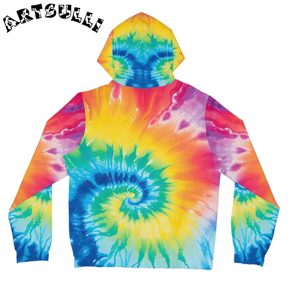 Vibrant Tie Dye Womens Zip Hoodie, Artsulli - Art is Long, Life is Short, All Over Prints, , , , , , , 