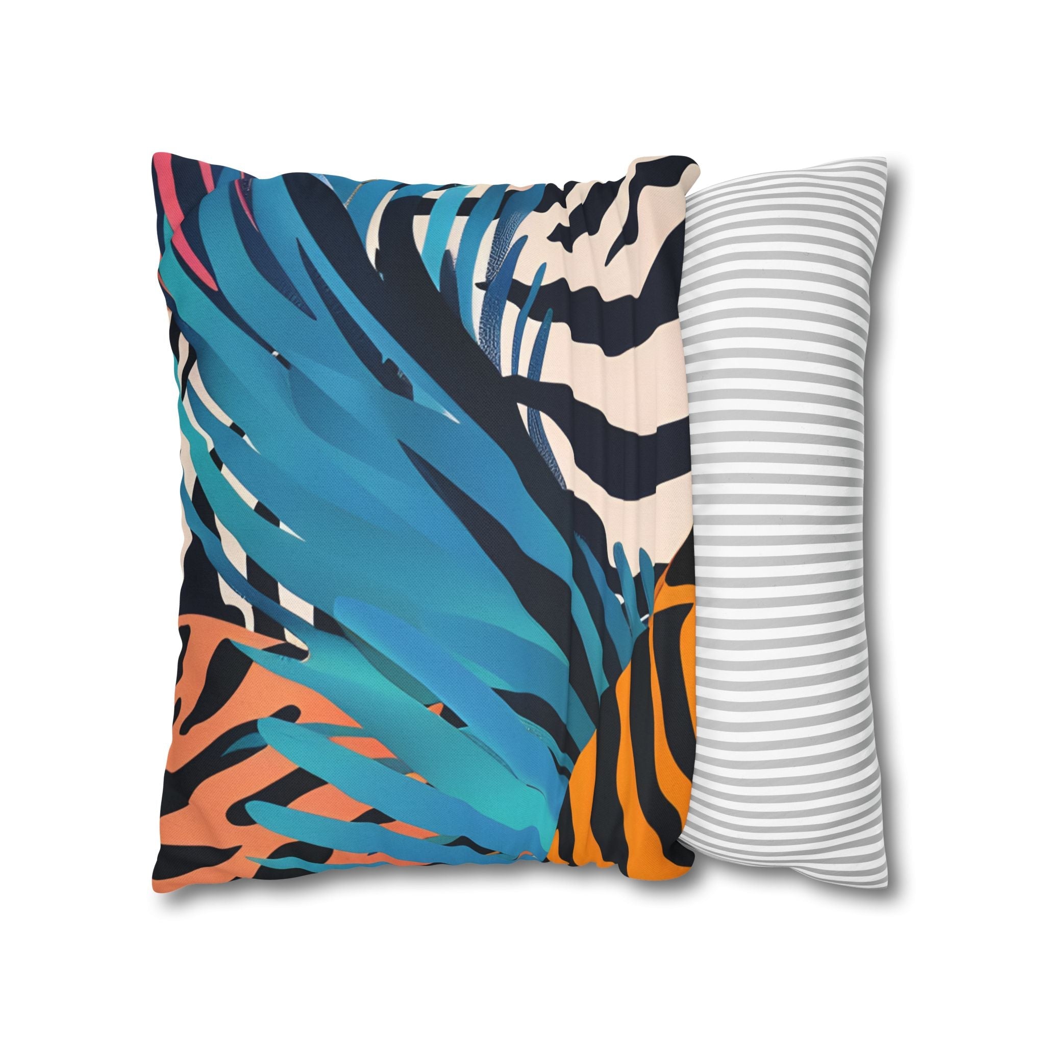 Vibrant Tropical and Animal Print Pillow, Artsulli - Art is Long, Life is Short, Home Decor, , , , , , , 