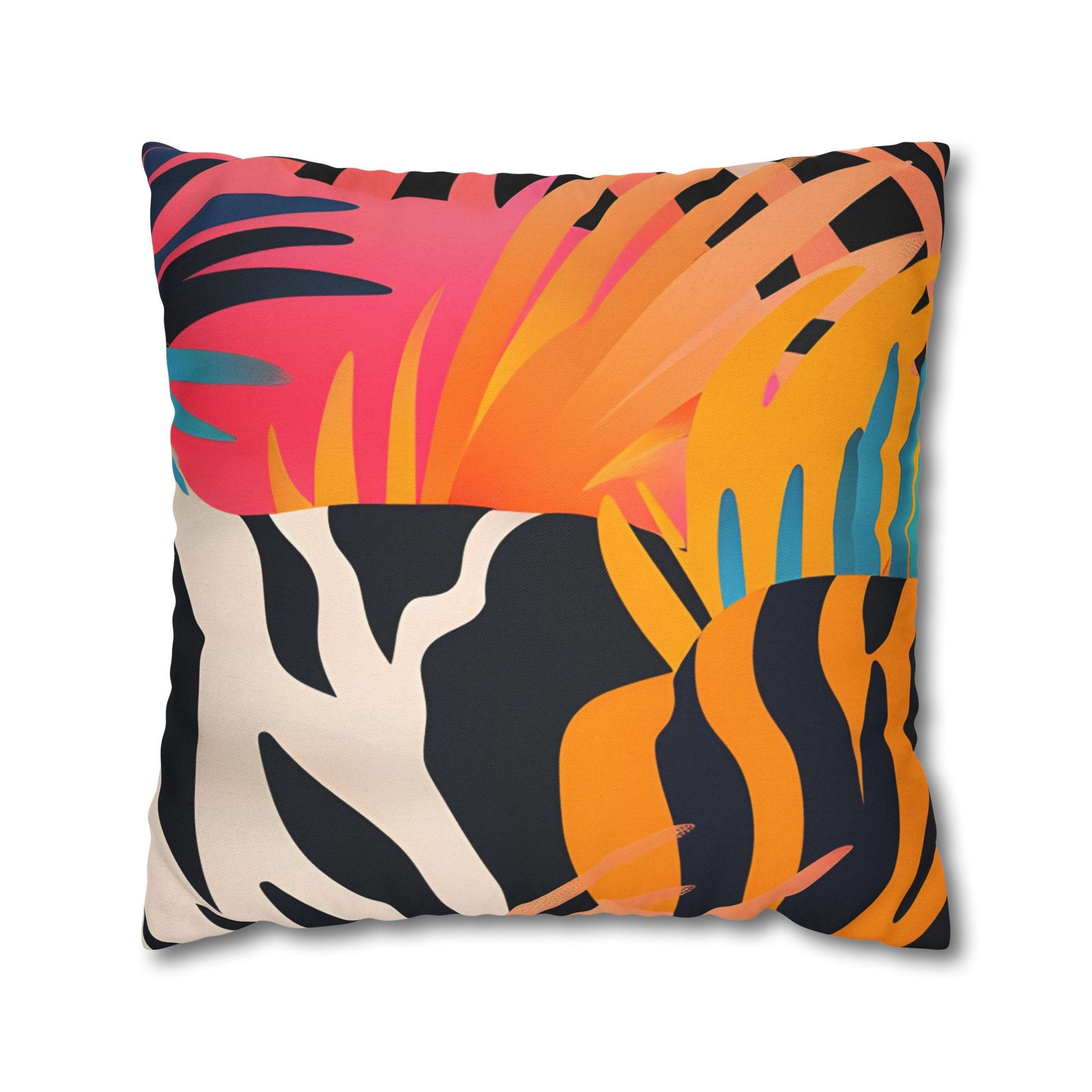 Vibrant Tropical and Animal Print Pillow, Artsulli - Art is Long, Life is Short, Home Decor, Size, 20" × 20", , , , , 94774870423782534745