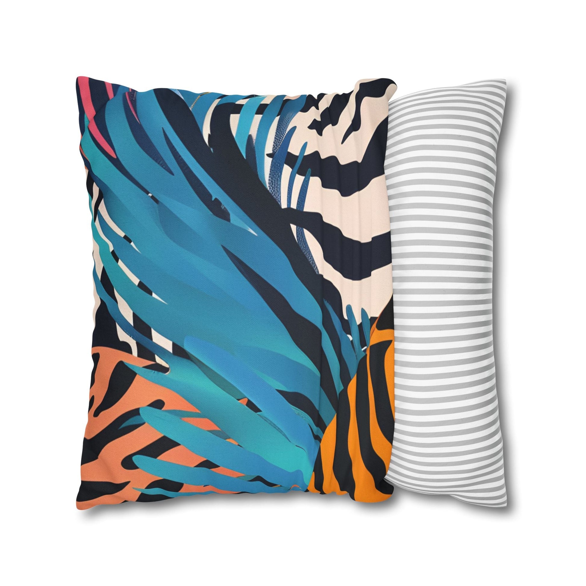 Vibrant Tropical and Animal Print Pillow, Artsulli - Art is Long, Life is Short, Home Decor, , , , , , , 