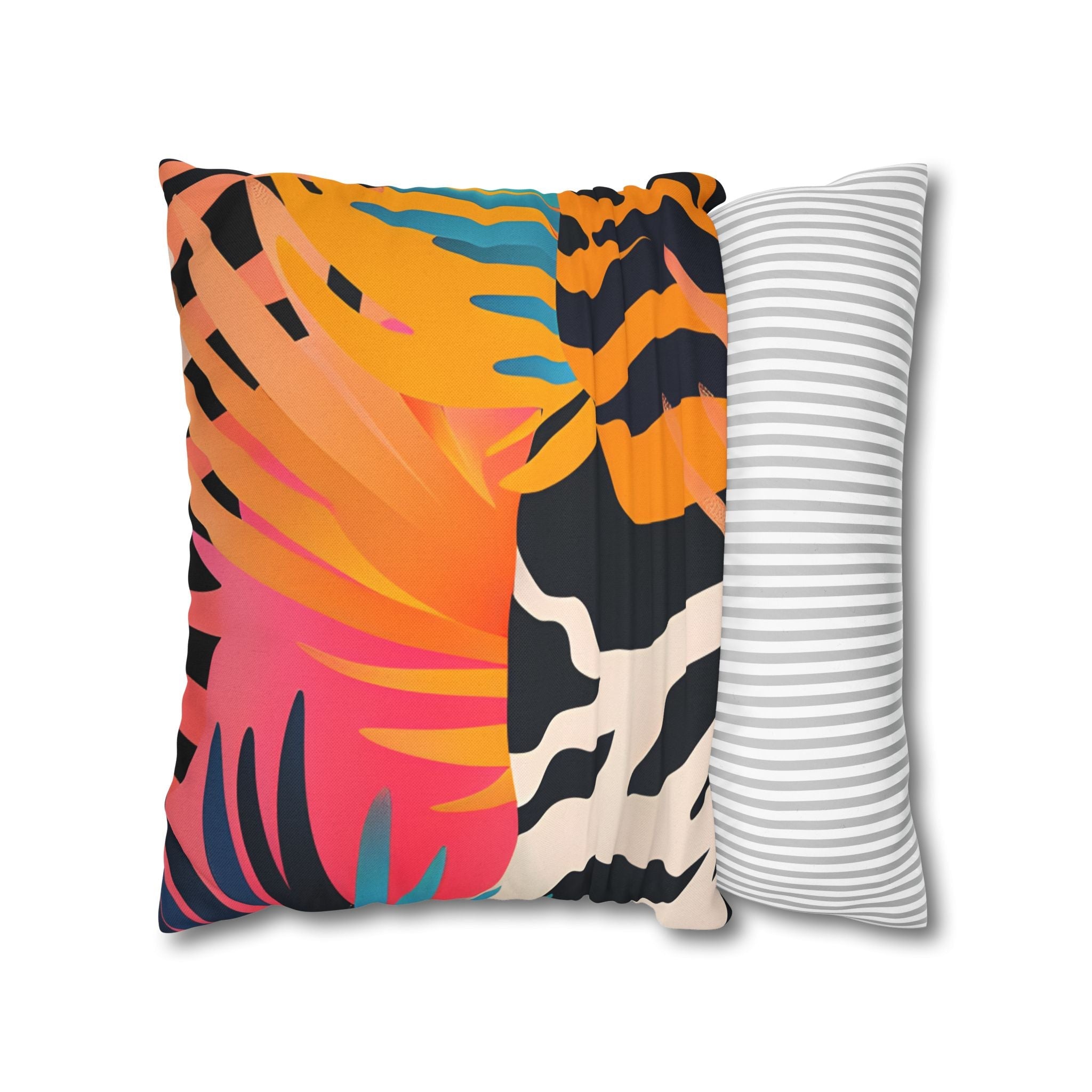 Vibrant Tropical and Animal Print Pillow, Artsulli - Art is Long, Life is Short, Home Decor, , , , , , , 