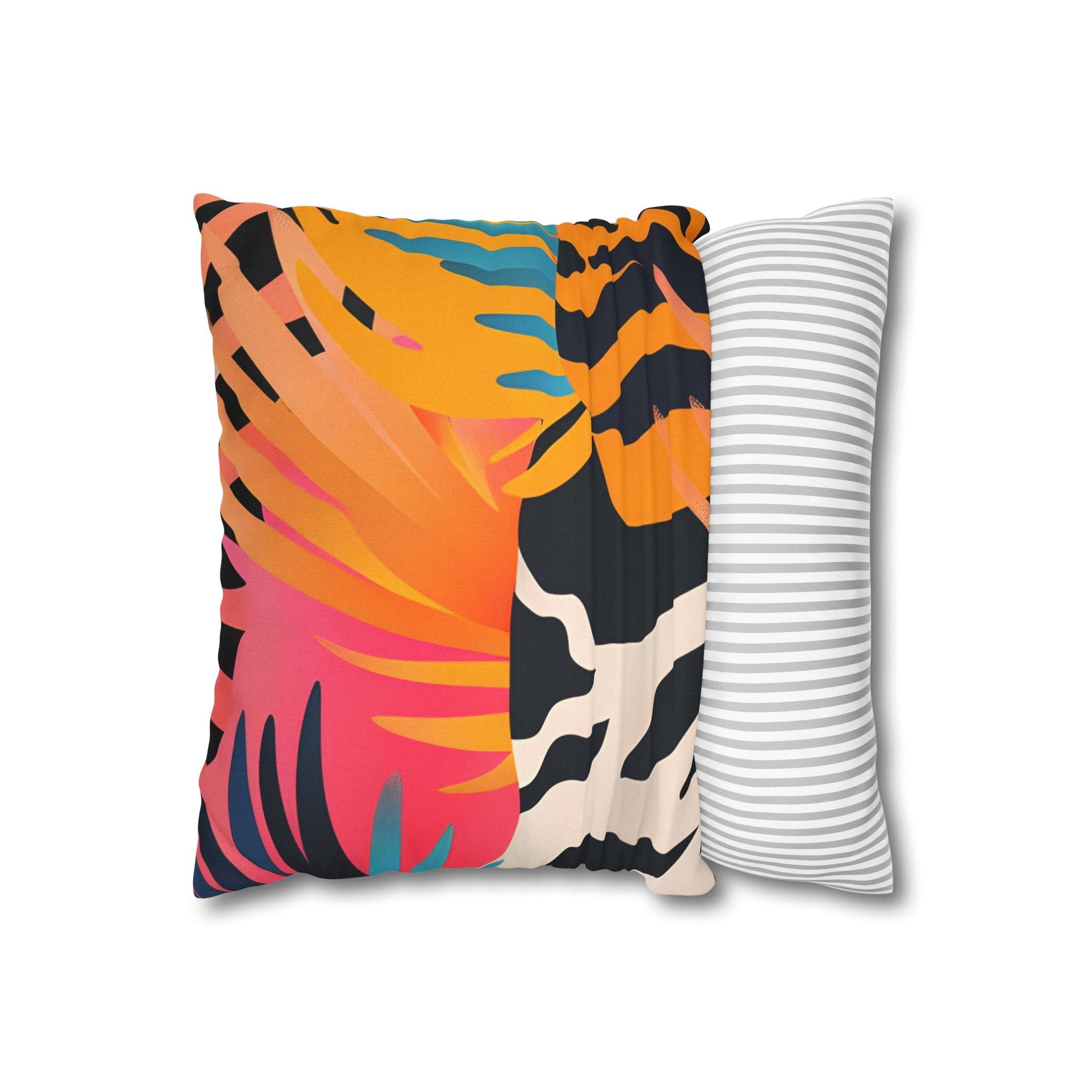 Vibrant Tropical and Animal Print Pillow, Artsulli - Art is Long, Life is Short, Home Decor, , , , , , , 